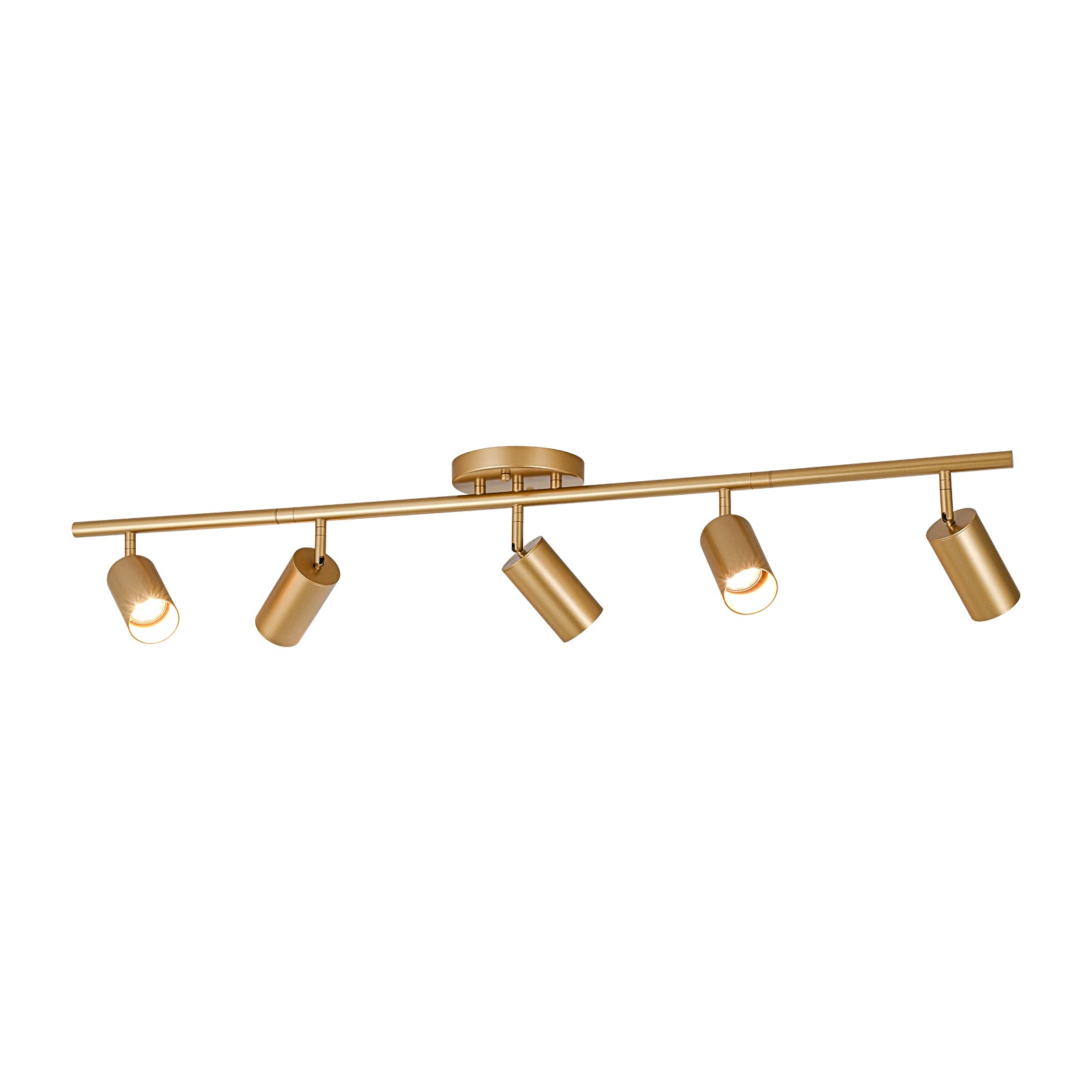Glowlings 5-Light Modern 44"Wide Brass Linear Flush Mount Ceiling Spotlight LED Track Lighting