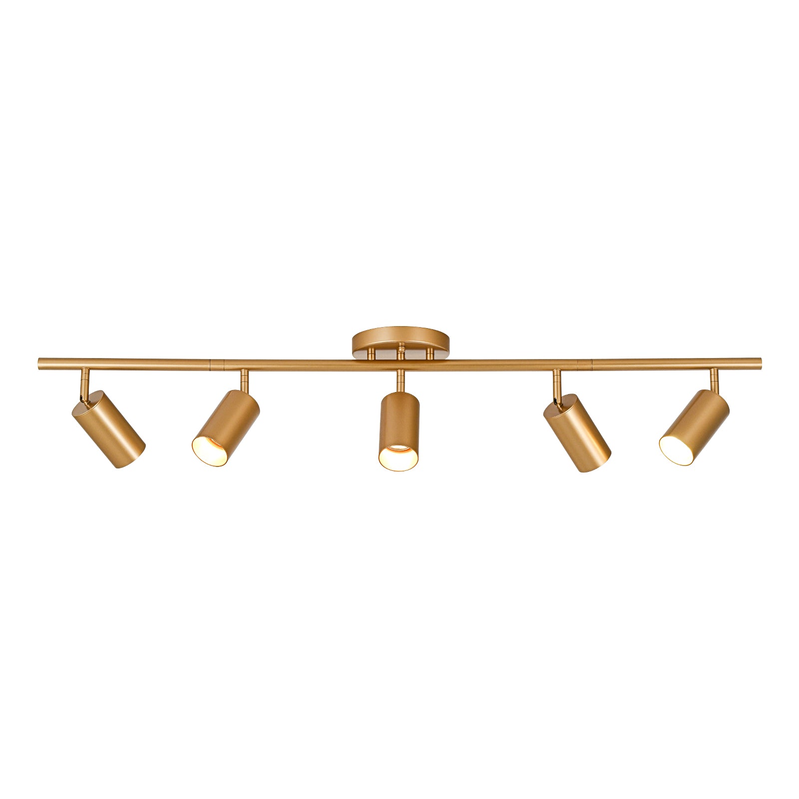 Glowlings 5-Light Modern 44"Wide Brass Linear Flush Mount Ceiling Spotlight LED Track Lighting
