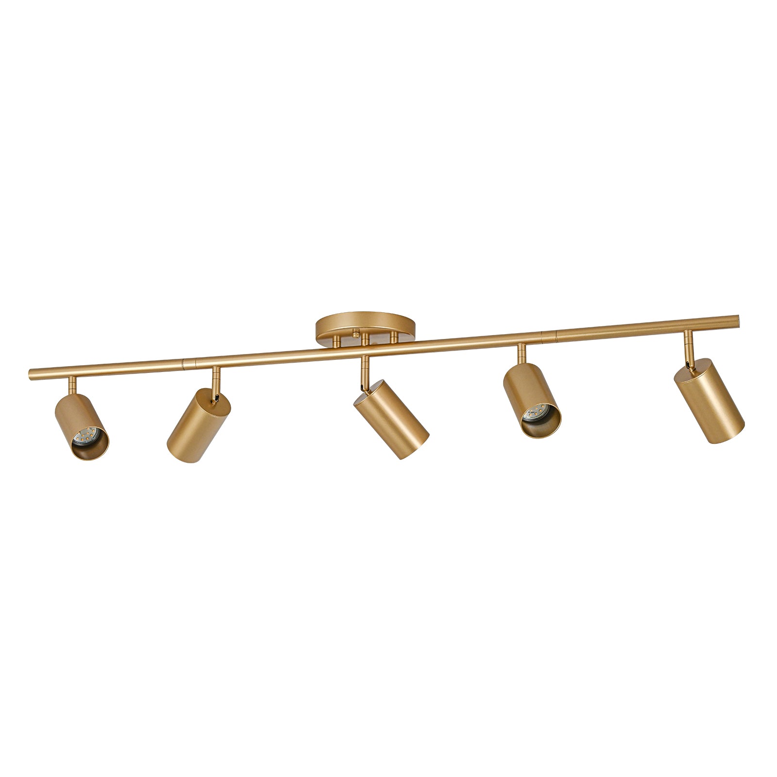 Glowlings 5-Light Modern 44"Wide Brass Linear Flush Mount Ceiling Spotlight LED Track Lighting