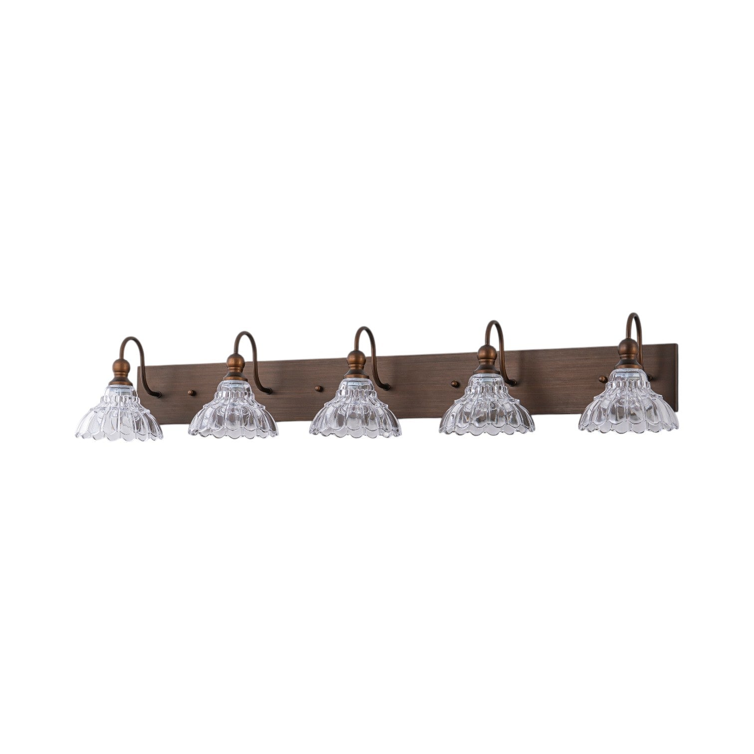 Glowlings 1/3/4-Light Vintage Antique Bronze Glass Flower Shaped Bathroom Vanity Light Over Mirror