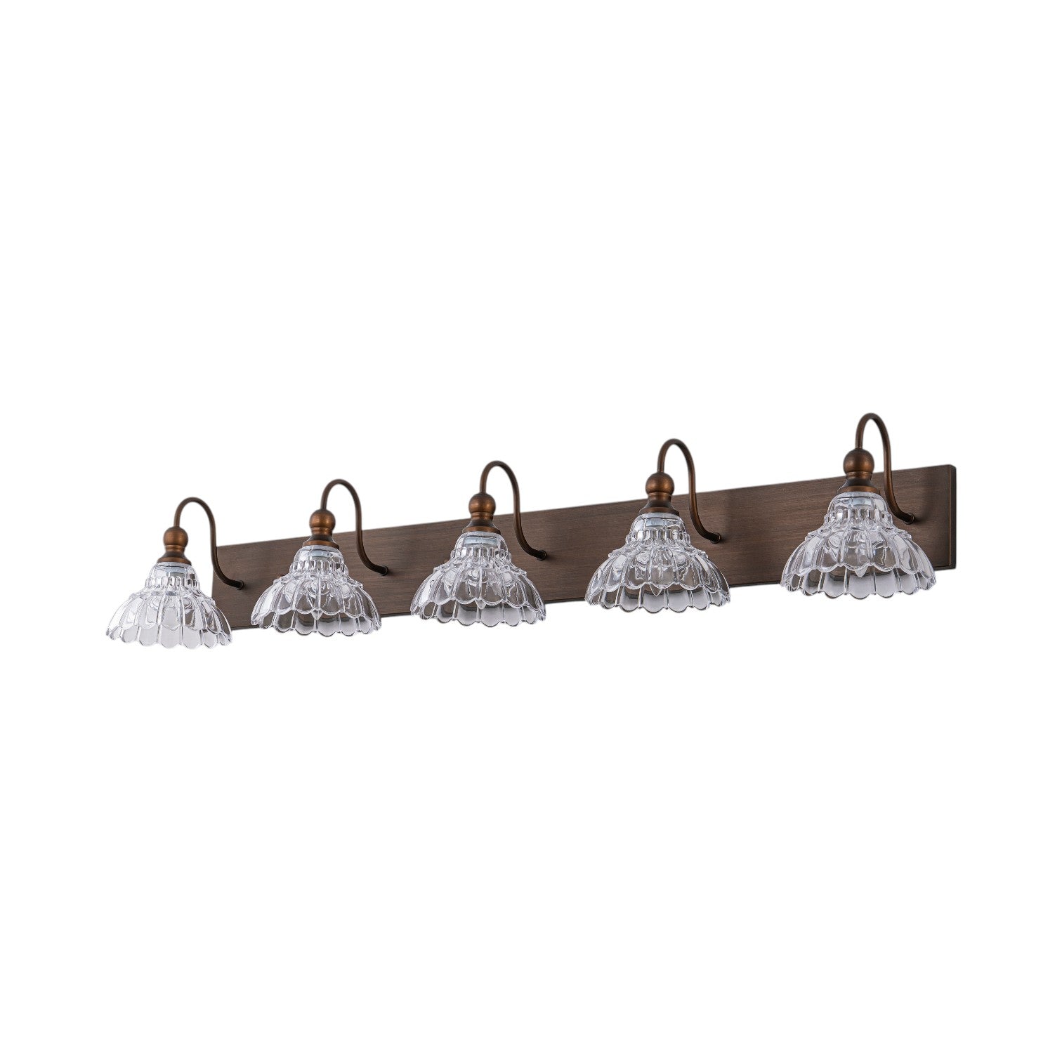 Glowlings 1/3/4-Light Vintage Antique Bronze Glass Flower Shaped Bathroom Vanity Light Over Mirror