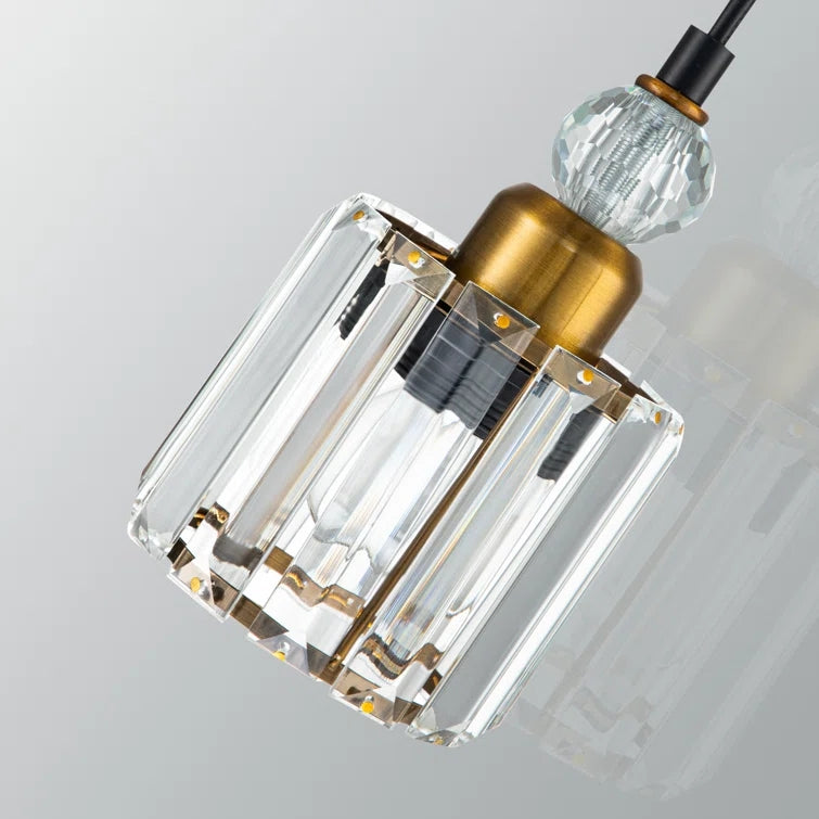 Glowlings 5-Light Modern Luxury Crystal Square Hanging Pendant Light