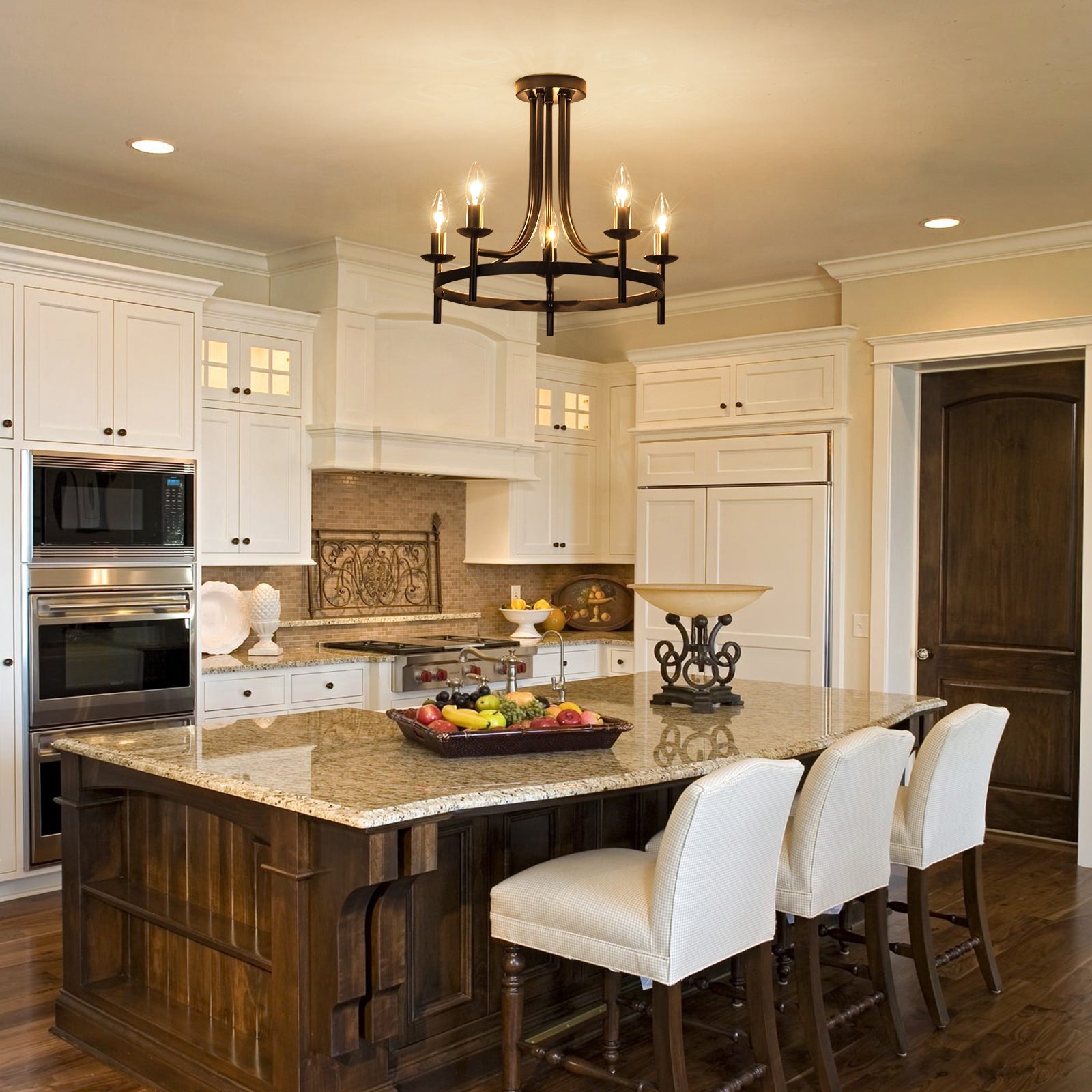 Wagon wheel hotsell flush mount light