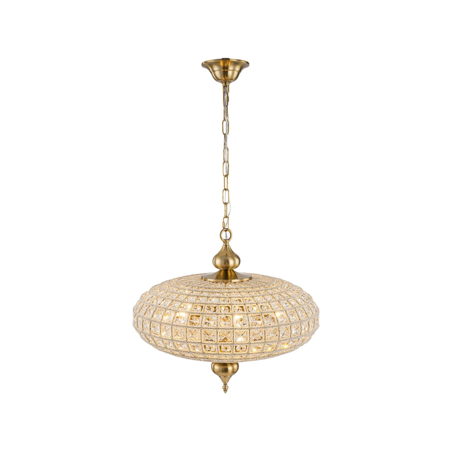 Glowlings 5-Light Vintage 20"Wide Large Brass/Black Globe Handmade Crystal Chandelier