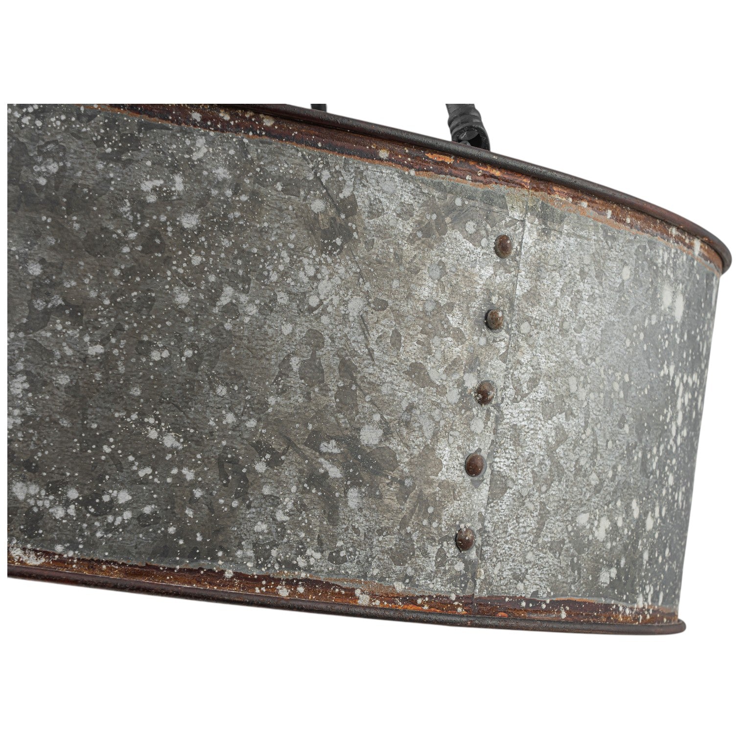 Glowlings 5-Light Industrial 24"Wide Distressed Zinc Galvanized Metal Drum Pendant Light
