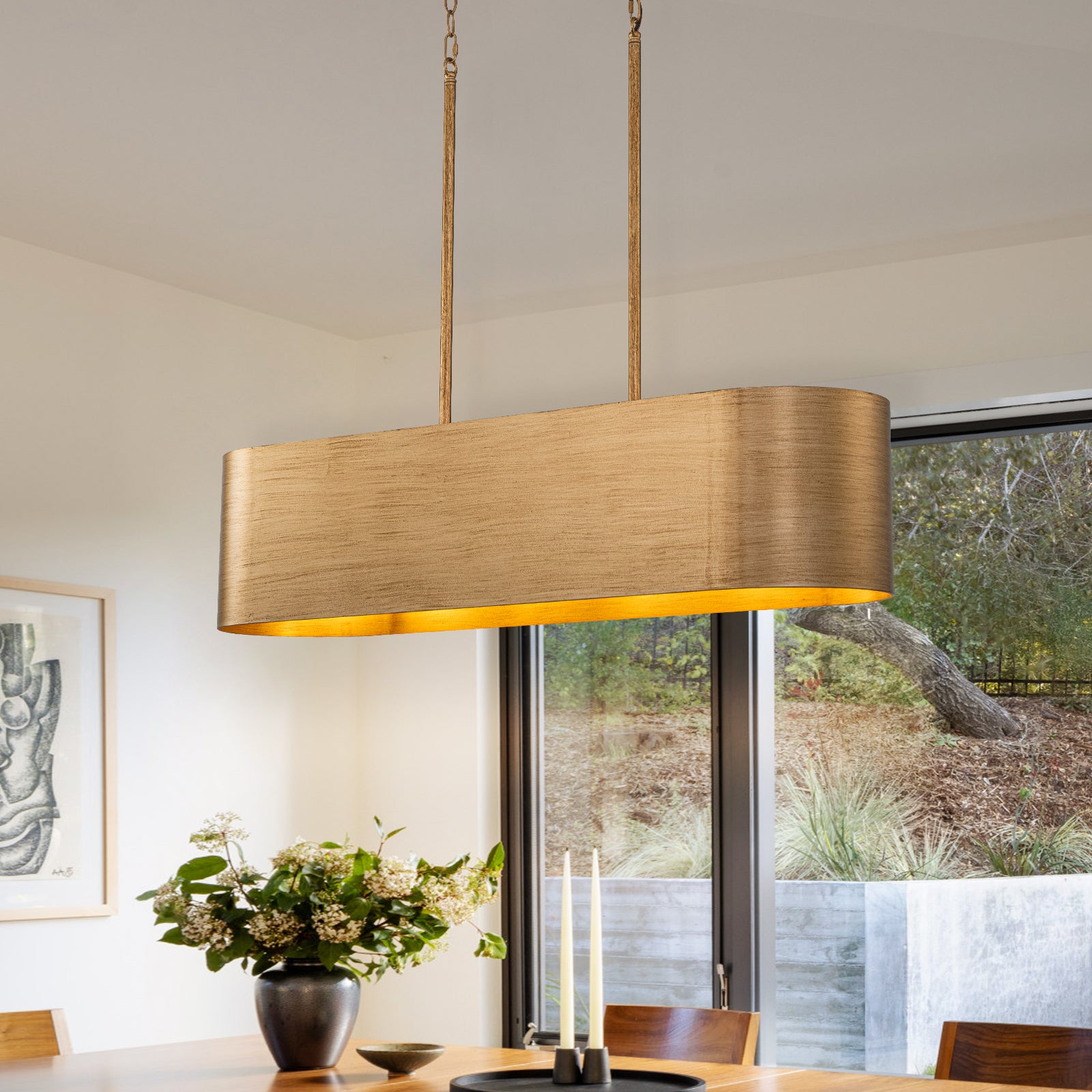 Glowlings 5-Light Industrial 39"Wide Large Rustic Bronze Metal Linear Chandelier Island Light