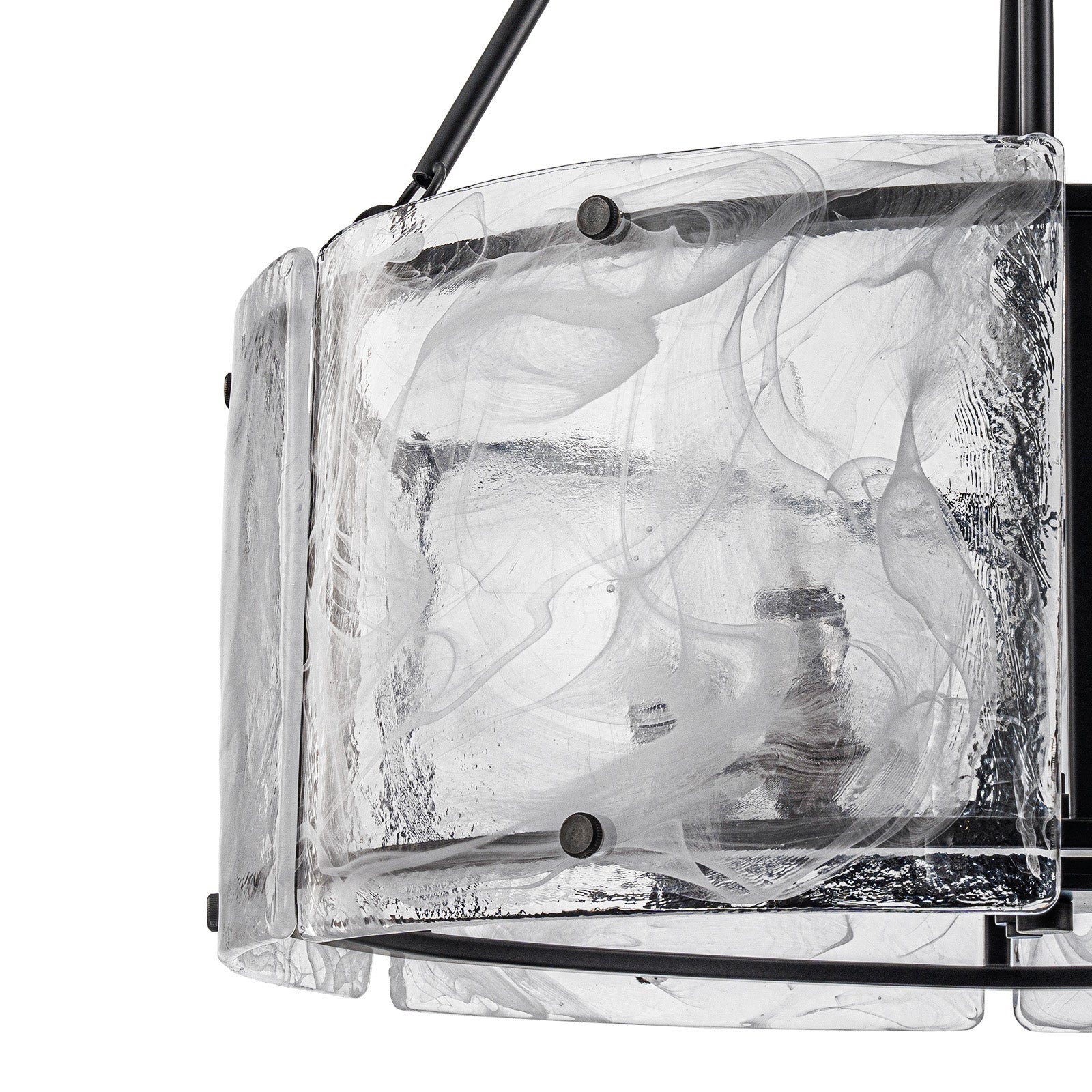 Glowlings 5-Light Modern 21"Wide Lantern Drum Water Ripple Cloud Glass Chandelier