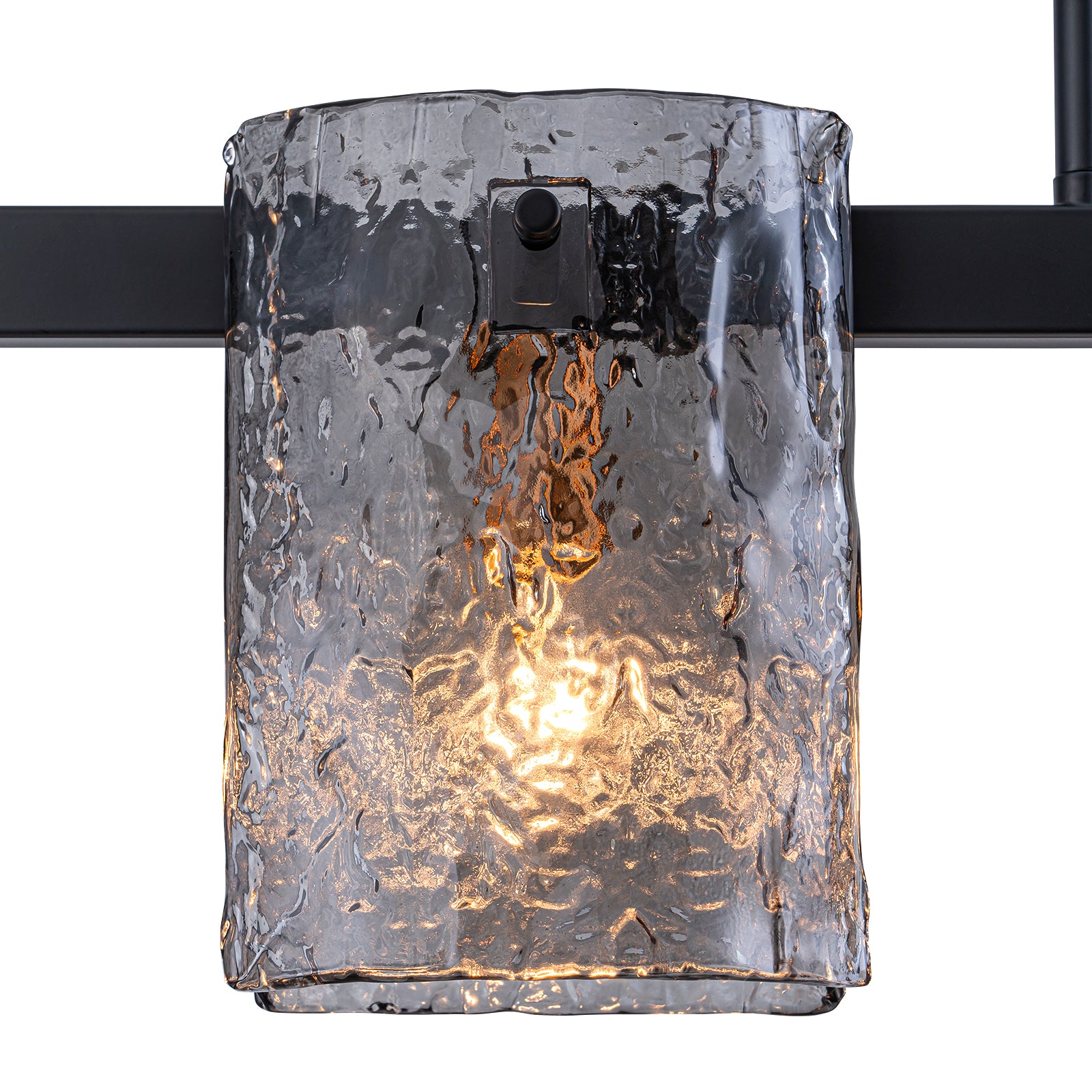 Glowlings 5-Light Modern 47"Wide Large Textured Smoky Gray Glass Linear Pendant Light