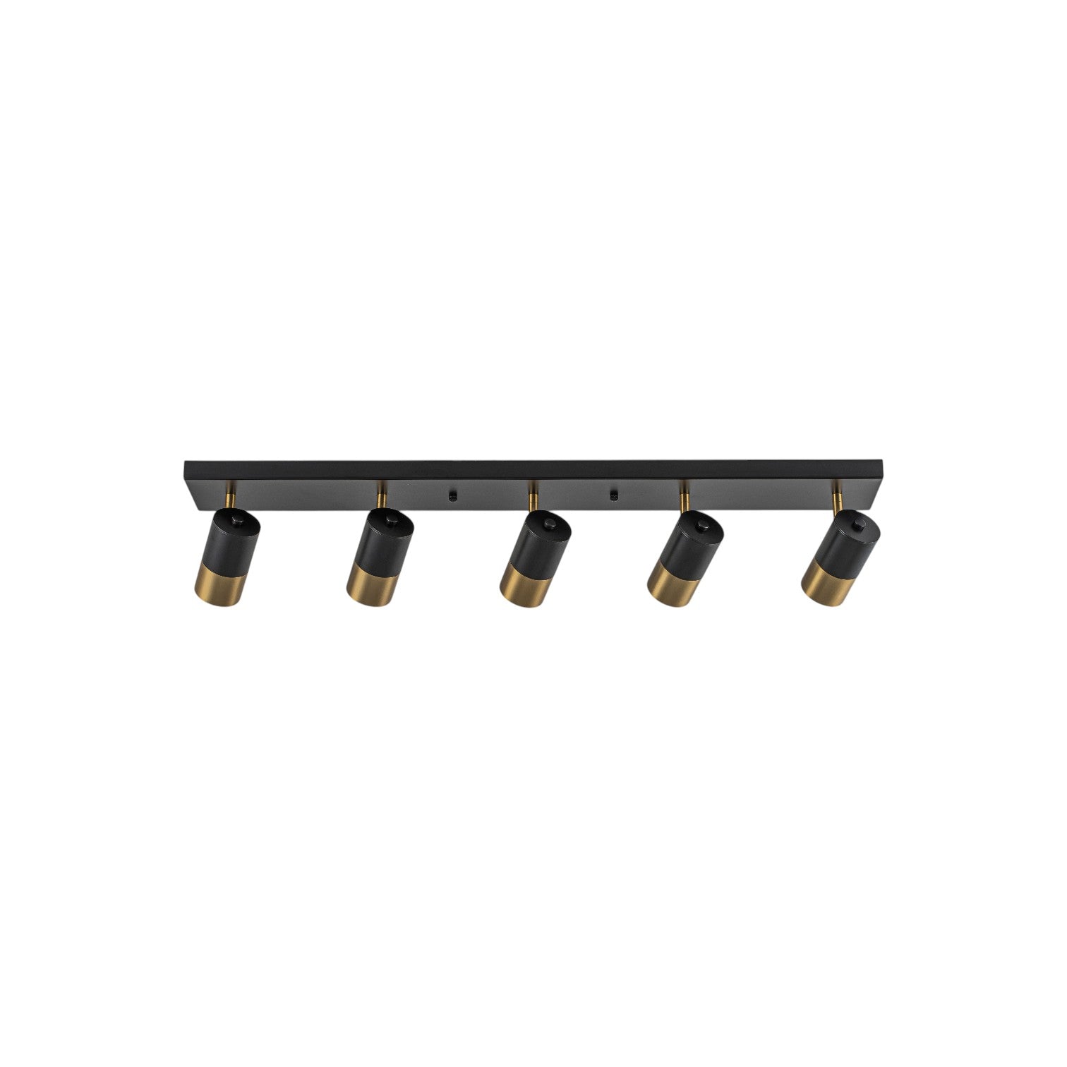 Glowlings 5-Light Modern Black and Antique Brass Track Lighting Kit 180° Rotatable Directional Flush Mount