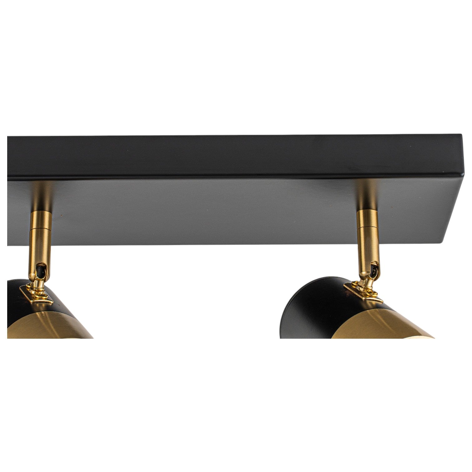 Glowlings 5-Light Modern Black and Antique Brass Track Lighting Kit 180° Rotatable Directional Flush Mount