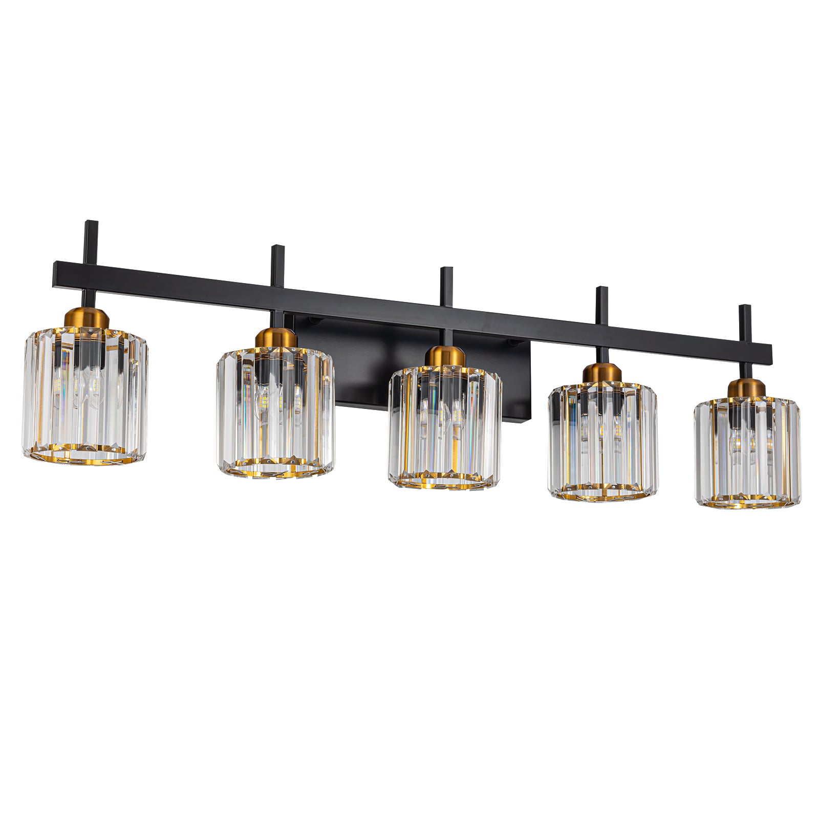 Glowlings 4/5-Light Modern Crystal Bathroom Vanity Light Bathroom Light Fixtures Over Mirror