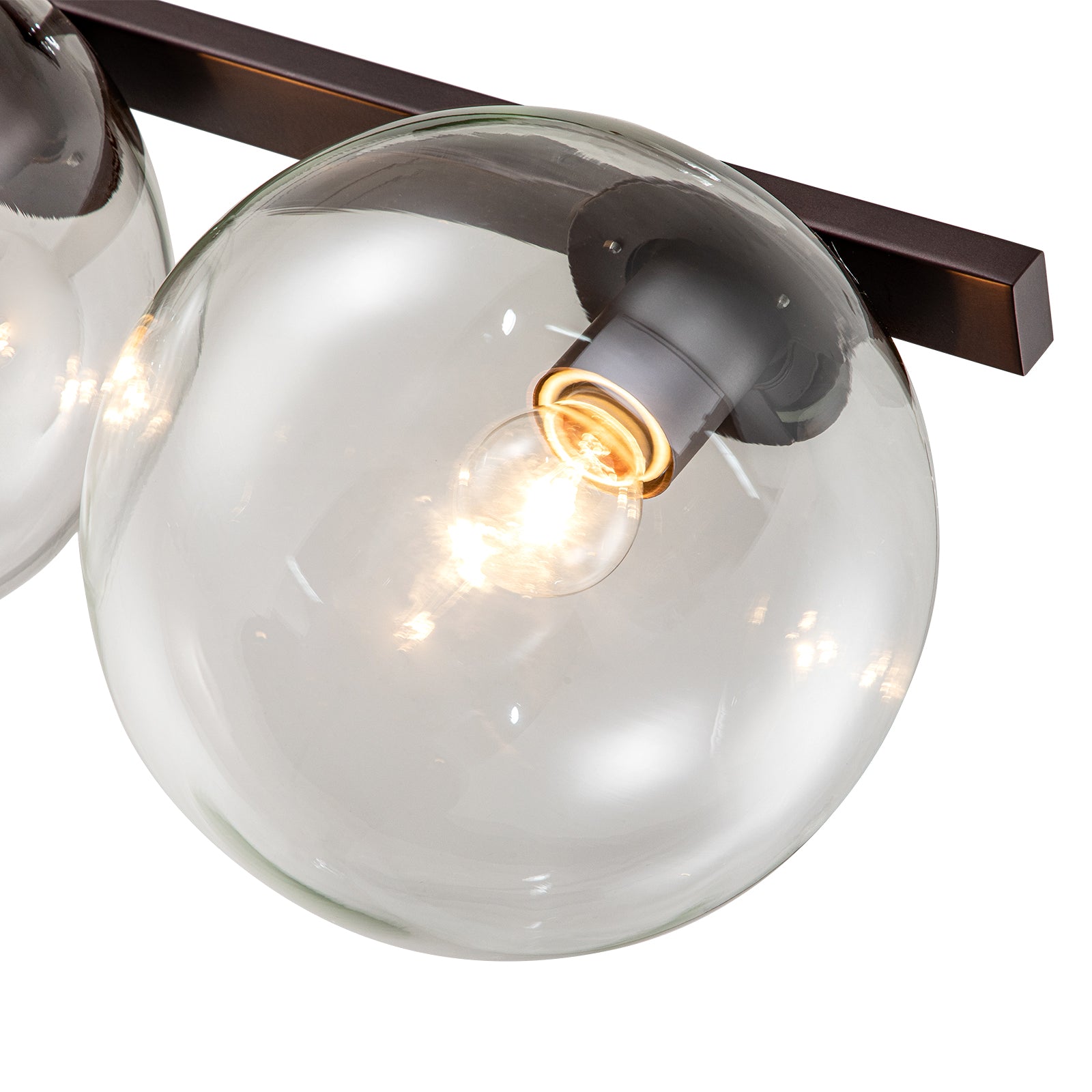 Glowlings 5-Light Modern Clear Glass Globe Linear Pendant Light
