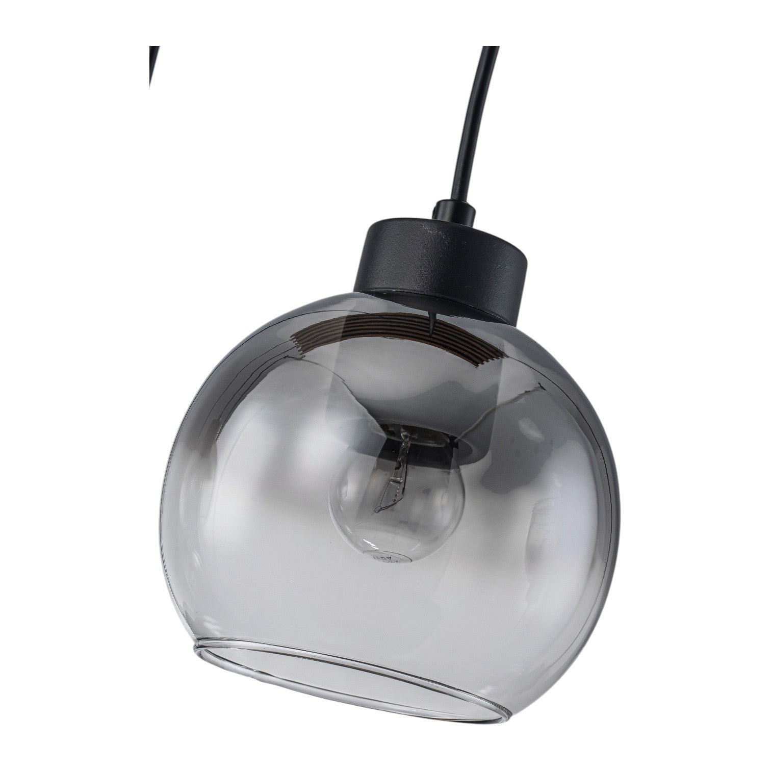 Glowlings 5-Light Modern Farmhouse Linear Wood Pendant Light Island Chandelier with Smoky Glass Globe Shades