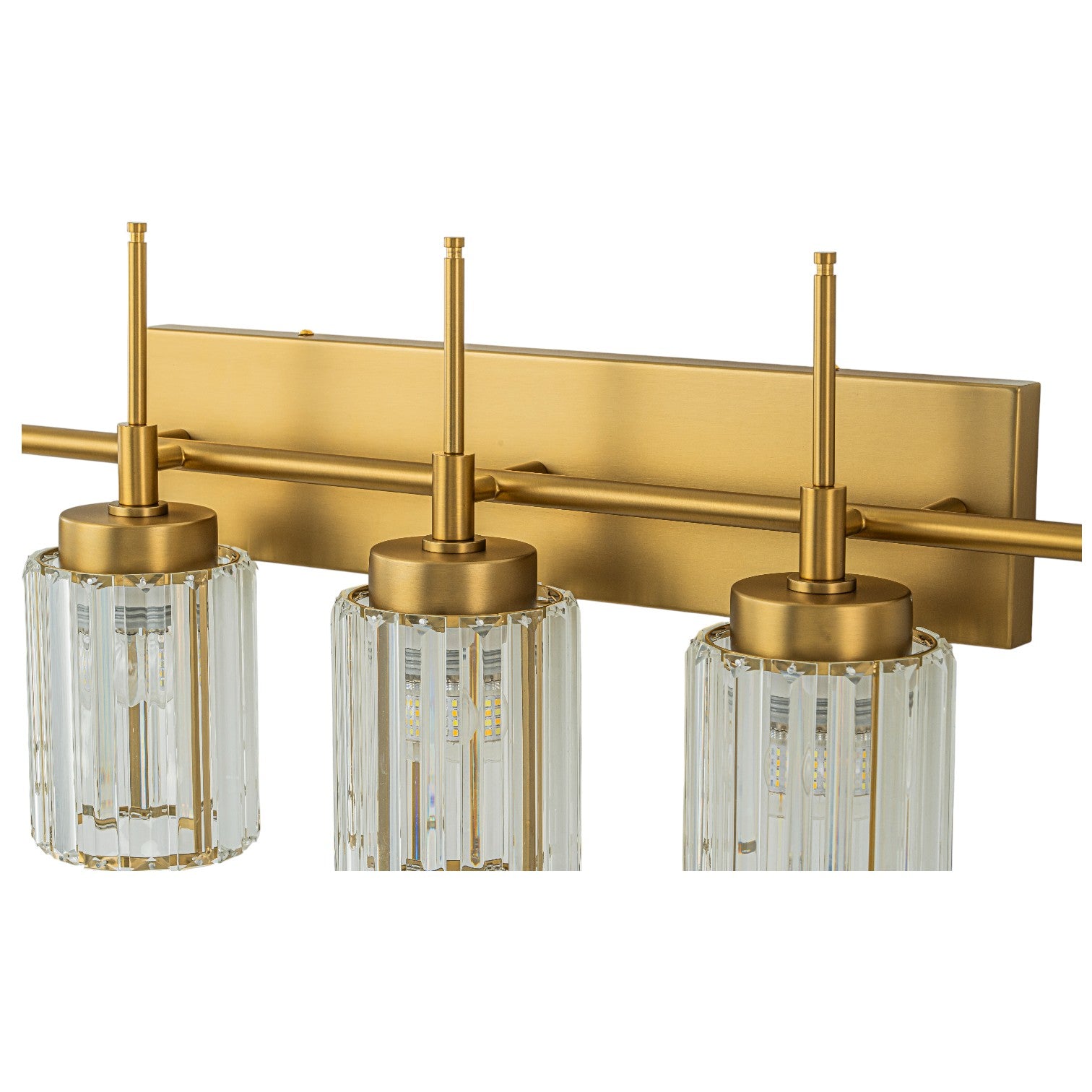 Glowlings 1/2/3/4/5-Light Modern Black/Gold Dimmable Round Crystal Bathroom Vanity Light