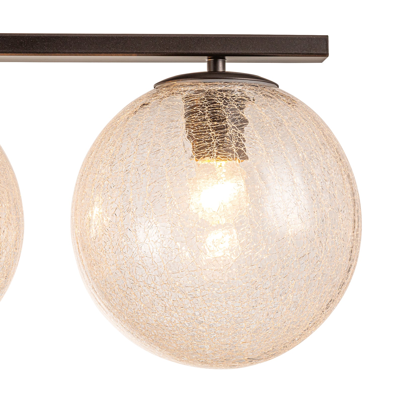 Glowlings 5-Light Modern Hammerd Cracked Clear Glass Linear Pendant Light Island Light