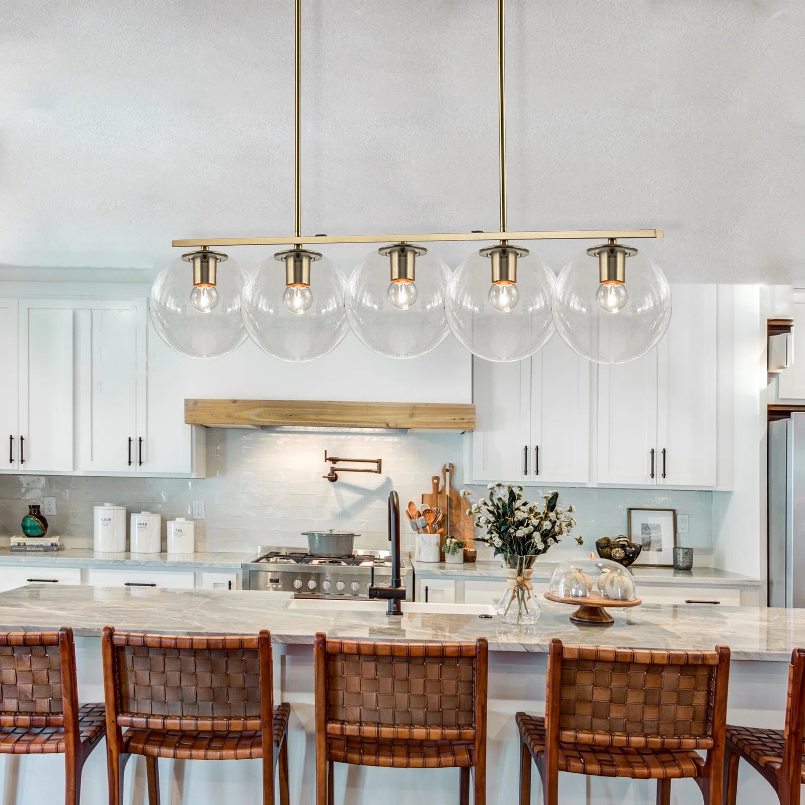 Clear glass globe pendant light on sale