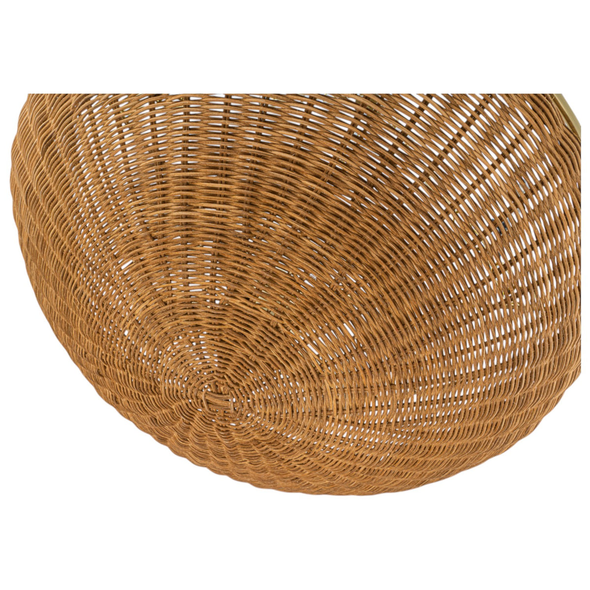 Glowlings 5-Light Modern Organic Brass Rattan Bowl Pendant Light Handwoven Wicker Chandelier