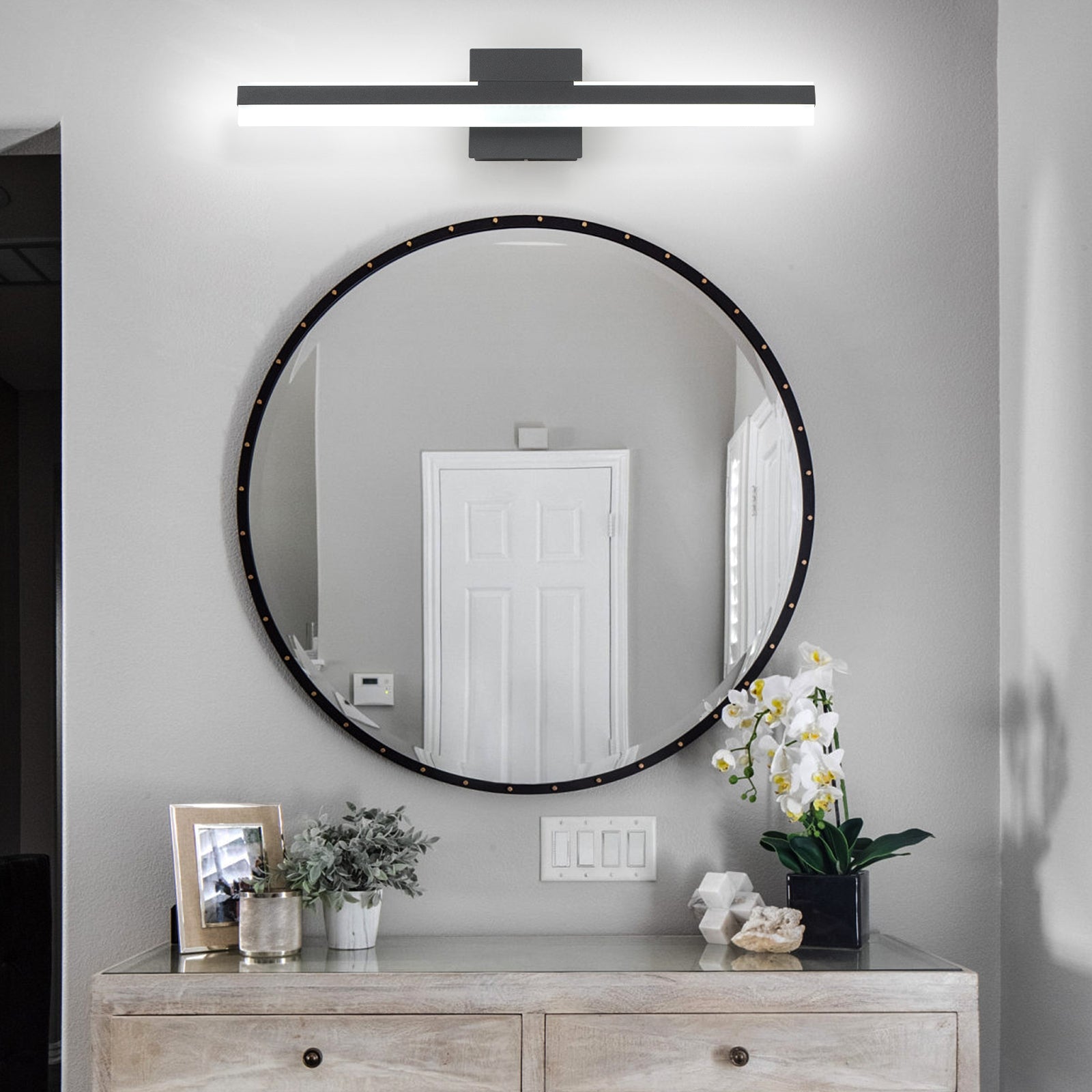 Glowings 1-Light Modern 24"Wide 6000K Dimmable LED Bathroom Vanity Light