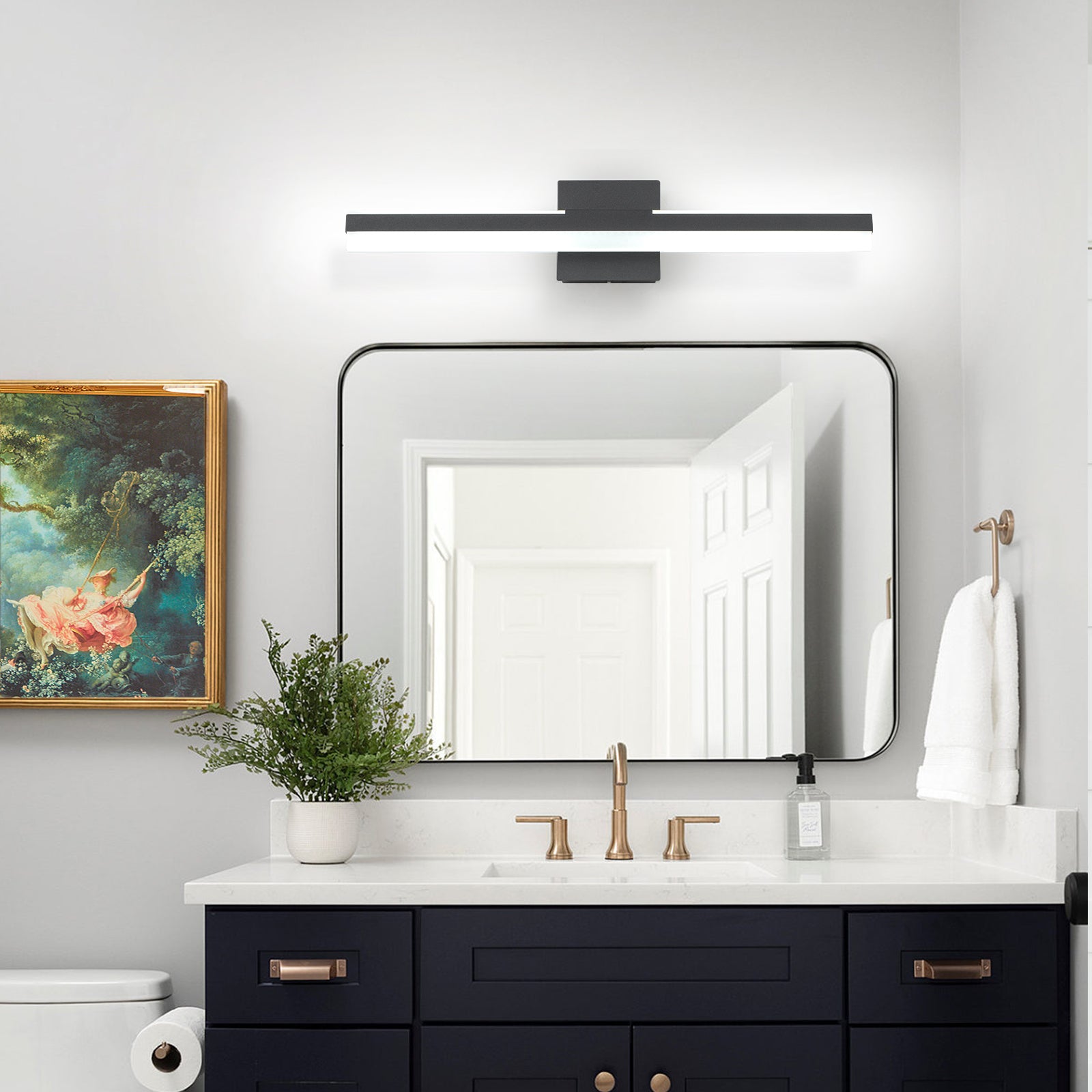 Glowings 1-Light Modern 24"Wide 6000K Dimmable LED Bathroom Vanity Light