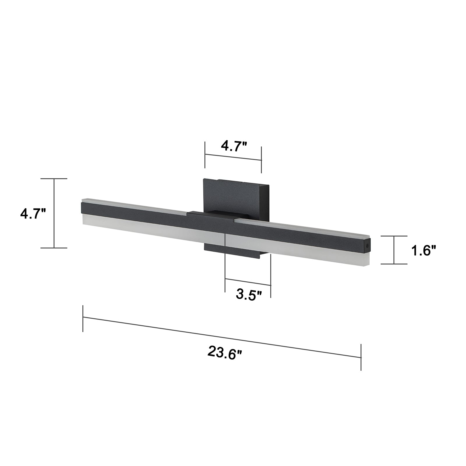 Glowings 1-Light Modern 24"Wide 6000K Dimmable LED Bathroom Vanity Light