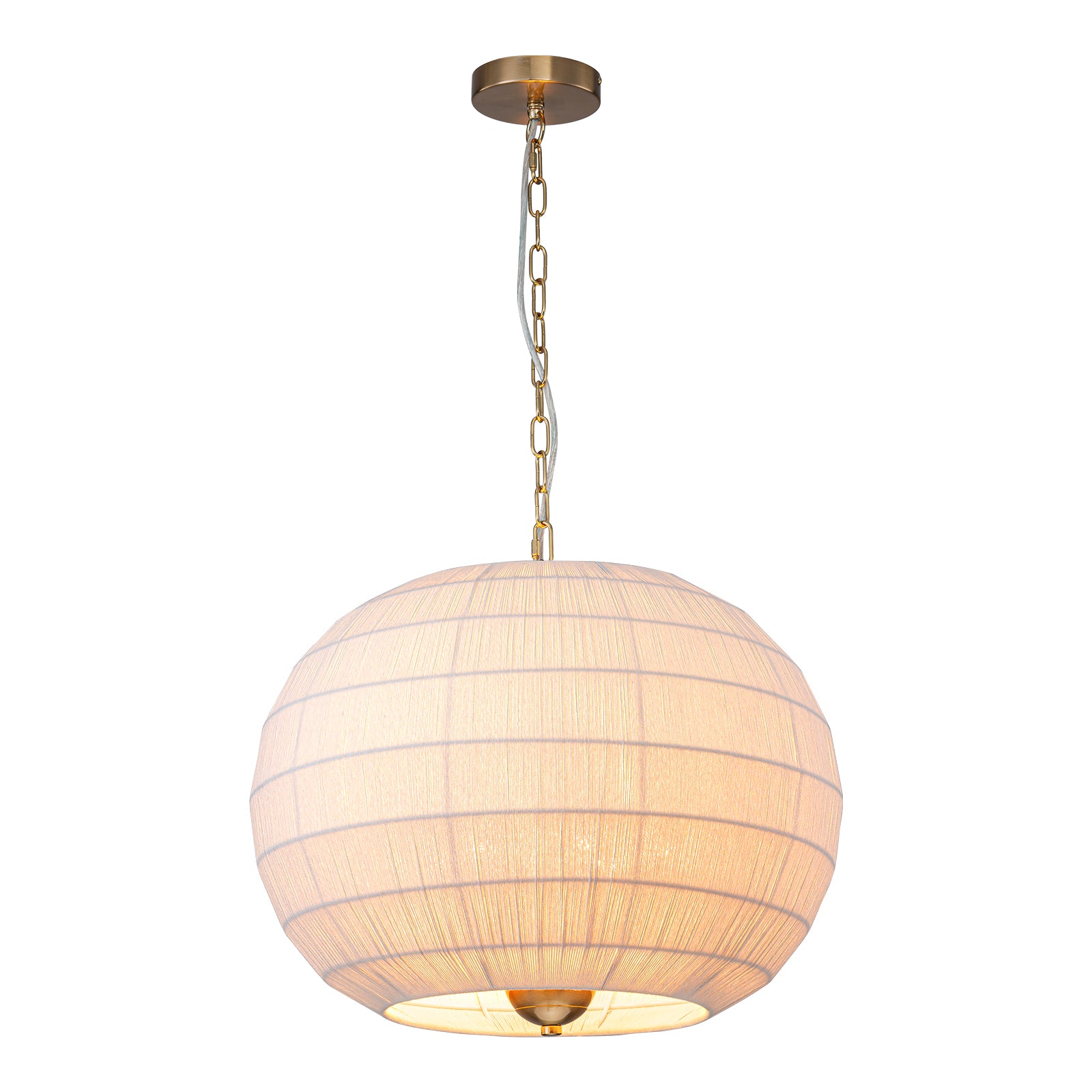 Glowlings 6-Light Bohemian 20"Wide Large Hand-Woven White Rope Globe Chandelier