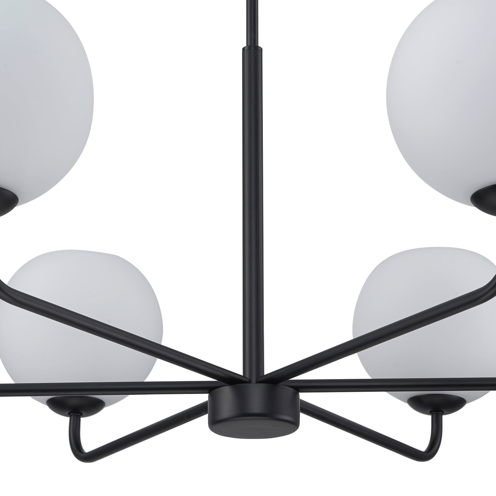 Glowlings 6-Light Contemporary 35"Wide Large Opal Glass Sputnik Chandelier