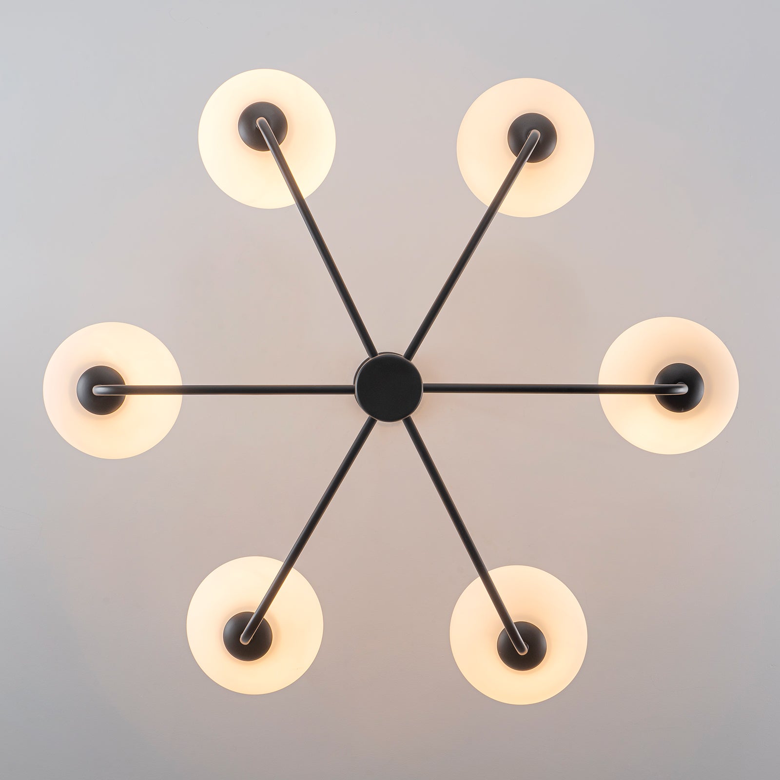 Glowlings 6-Light Contemporary 35"Wide Large Opal Glass Sputnik Chandelier