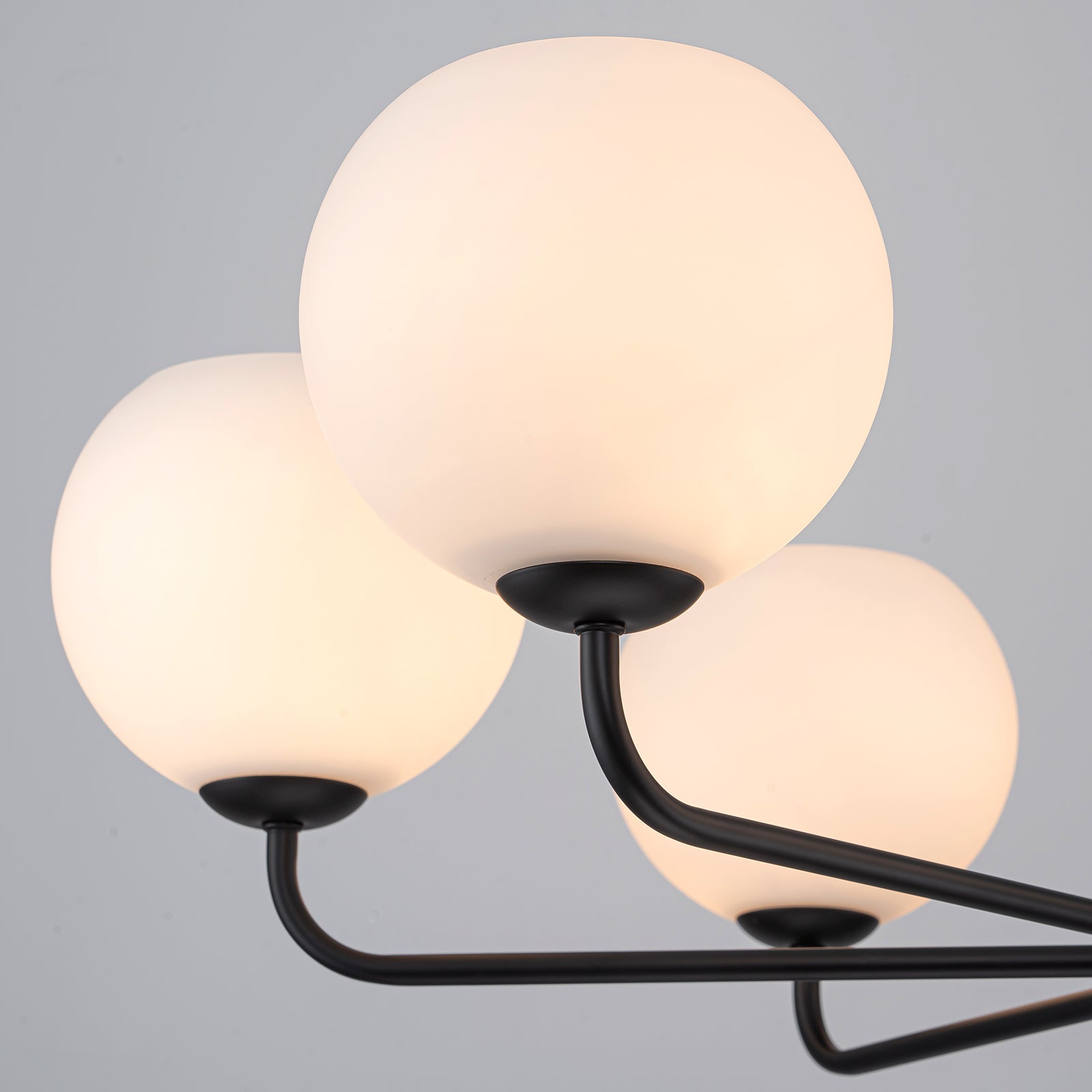 Glowlings 6-Light Contemporary 35"Wide Large Opal Glass Sputnik Chandelier