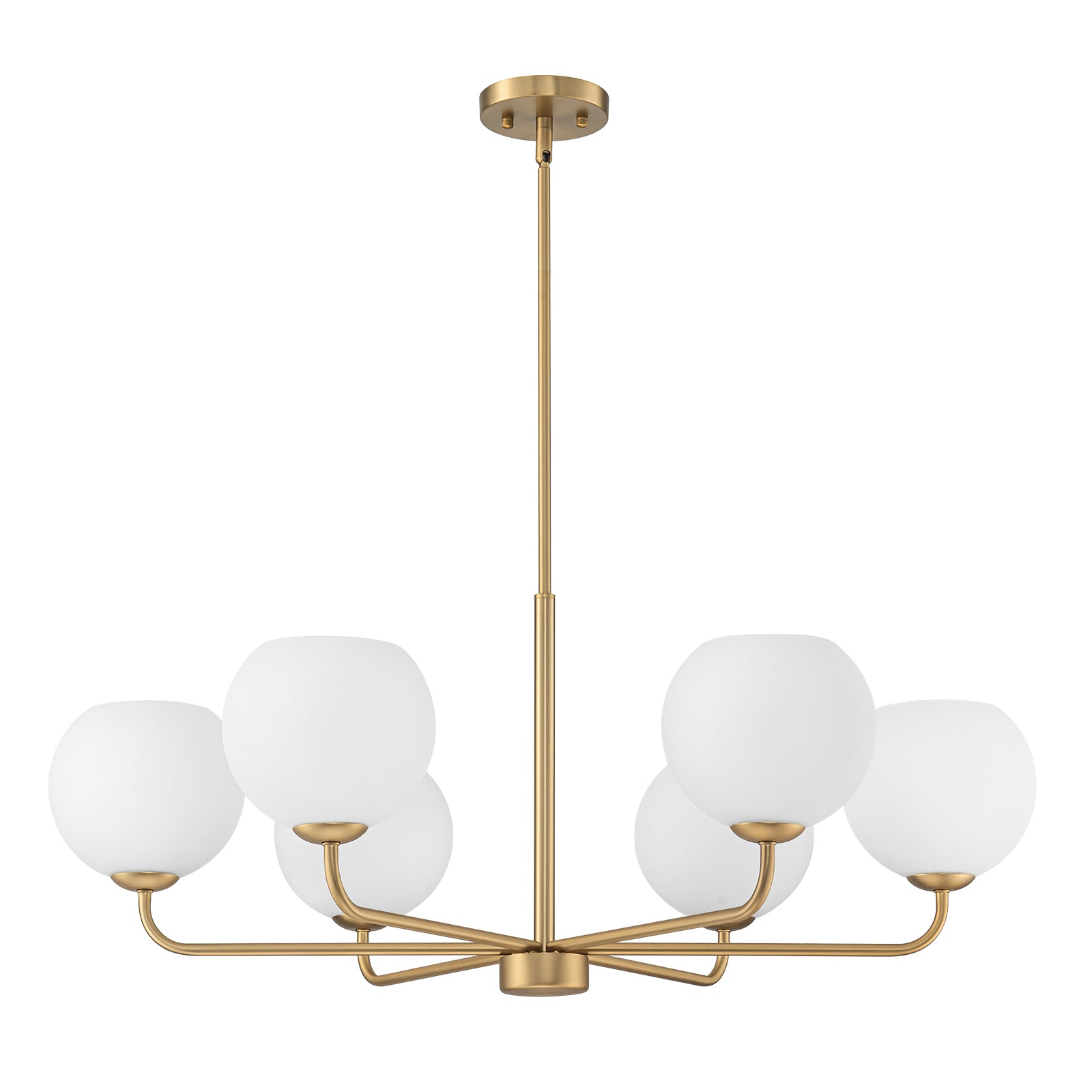 Glowlings 6-Light Contemporary 35"Wide Large Opal Glass Sputnik Chandelier