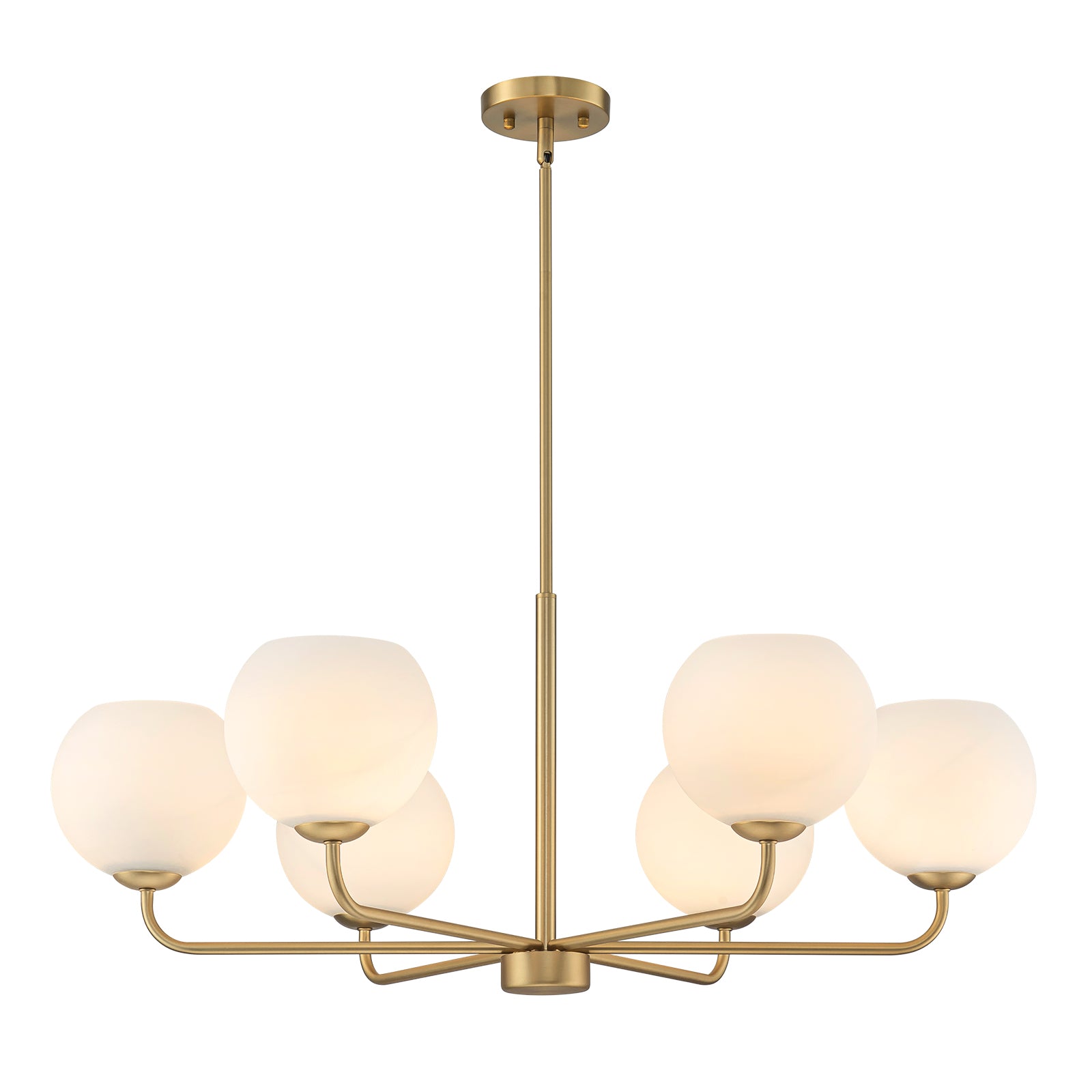 Glowlings 6-Light Contemporary 35"Wide Large Opal Glass Sputnik Chandelier