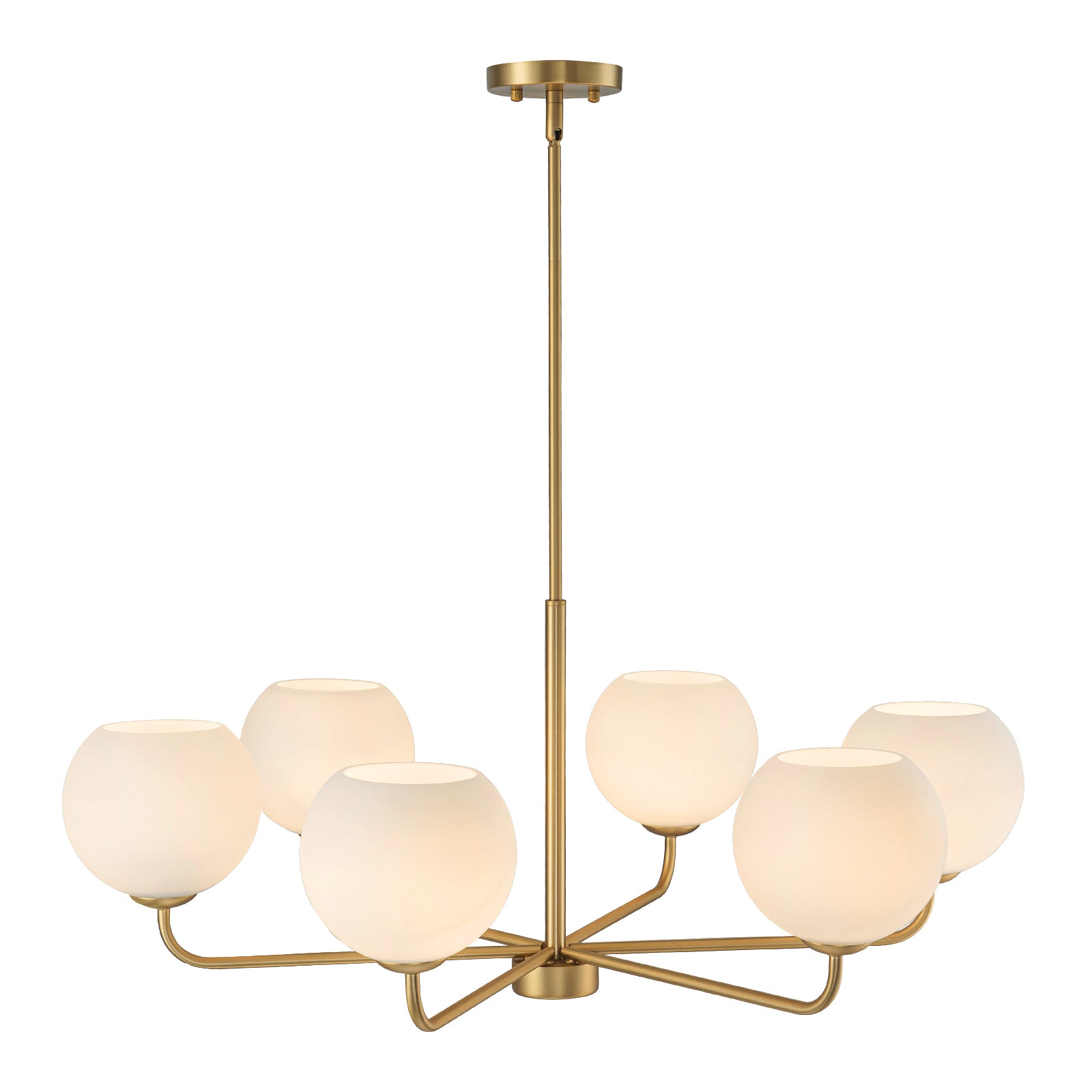 Glowlings 6-Light Contemporary 35"Wide Large Opal Glass Sputnik Chandelier