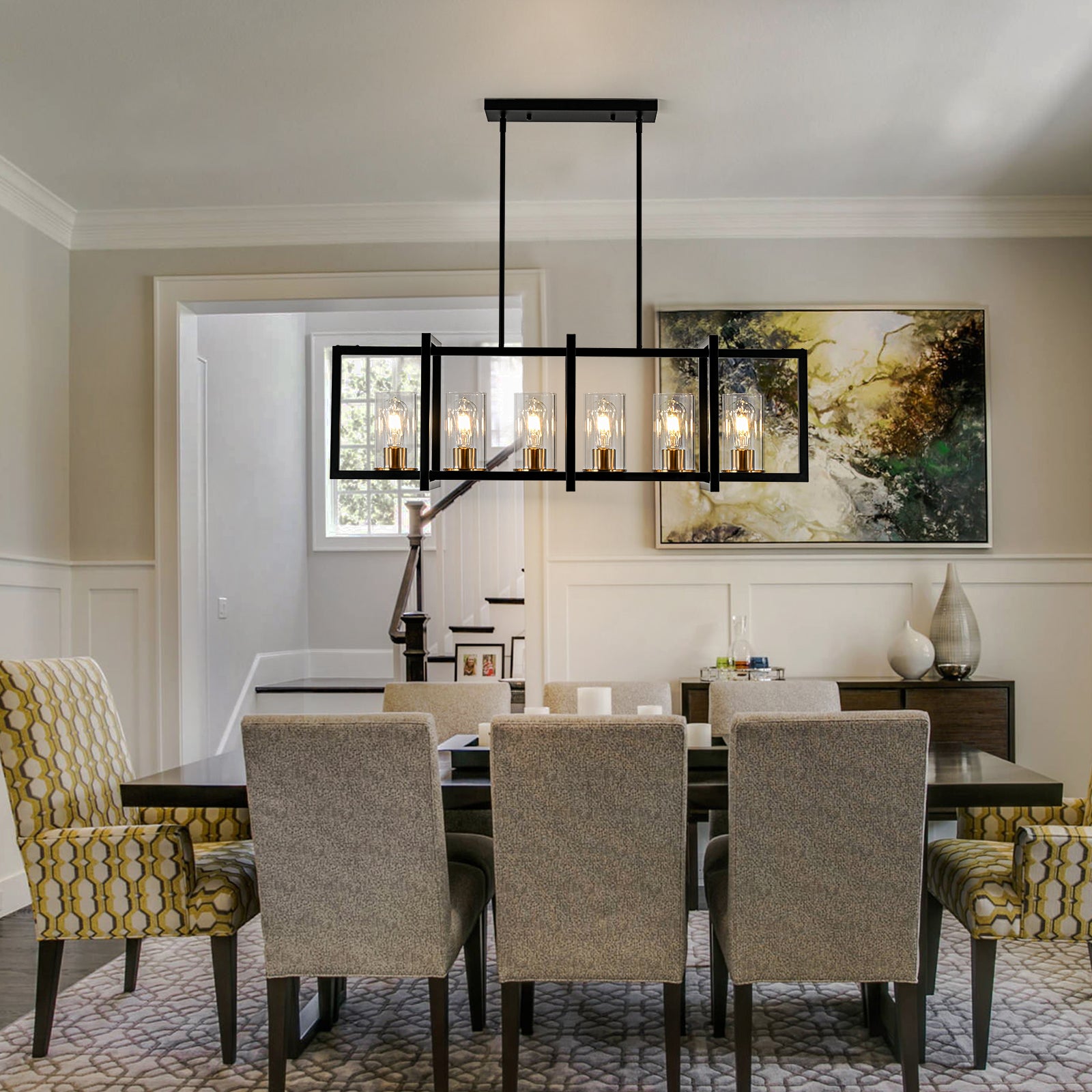 Black rectangle light fixture cheap