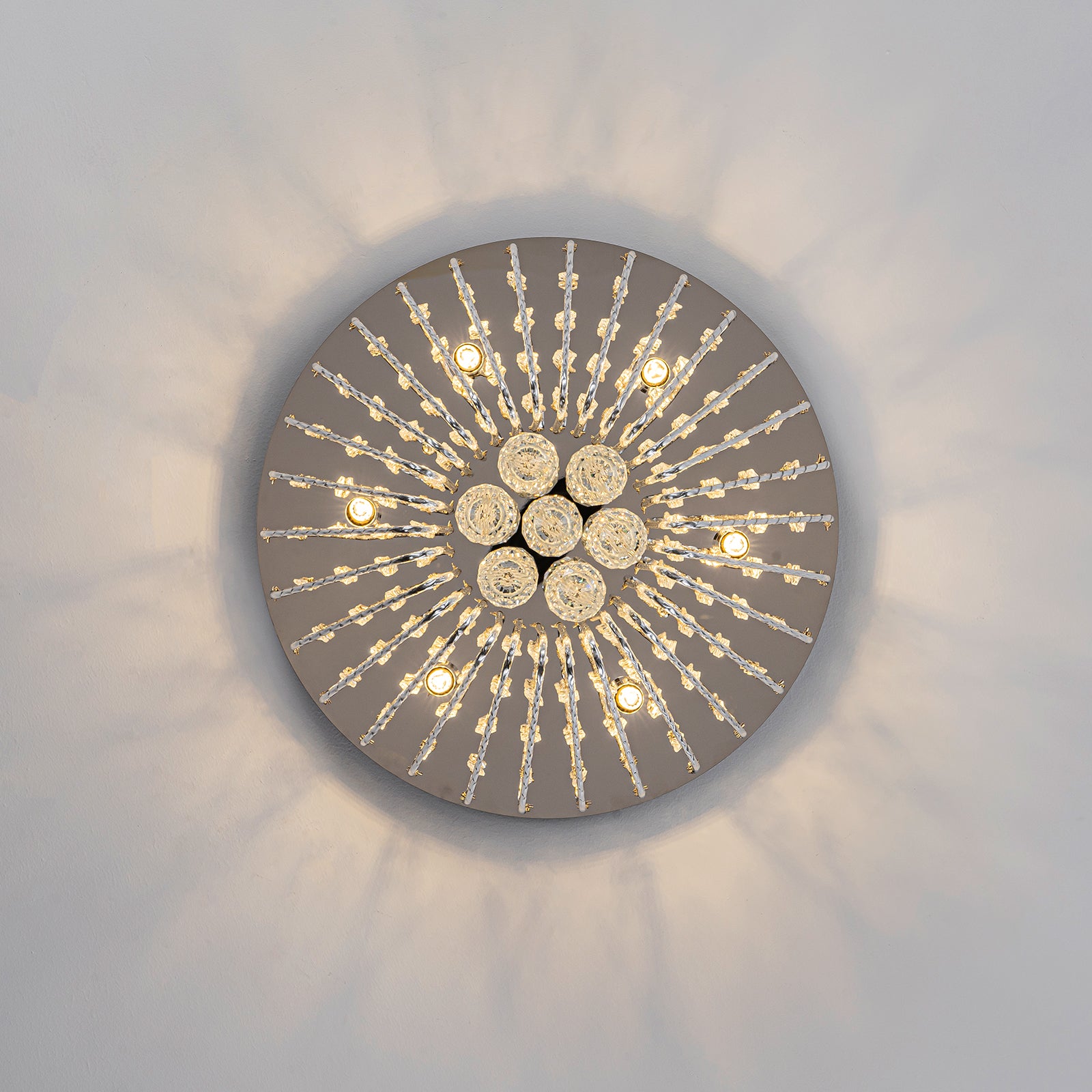 Glowlings 6-Light Luxury 17"Wide Diamond Shape Chrome Crystal Flush Mount Ceiling Light