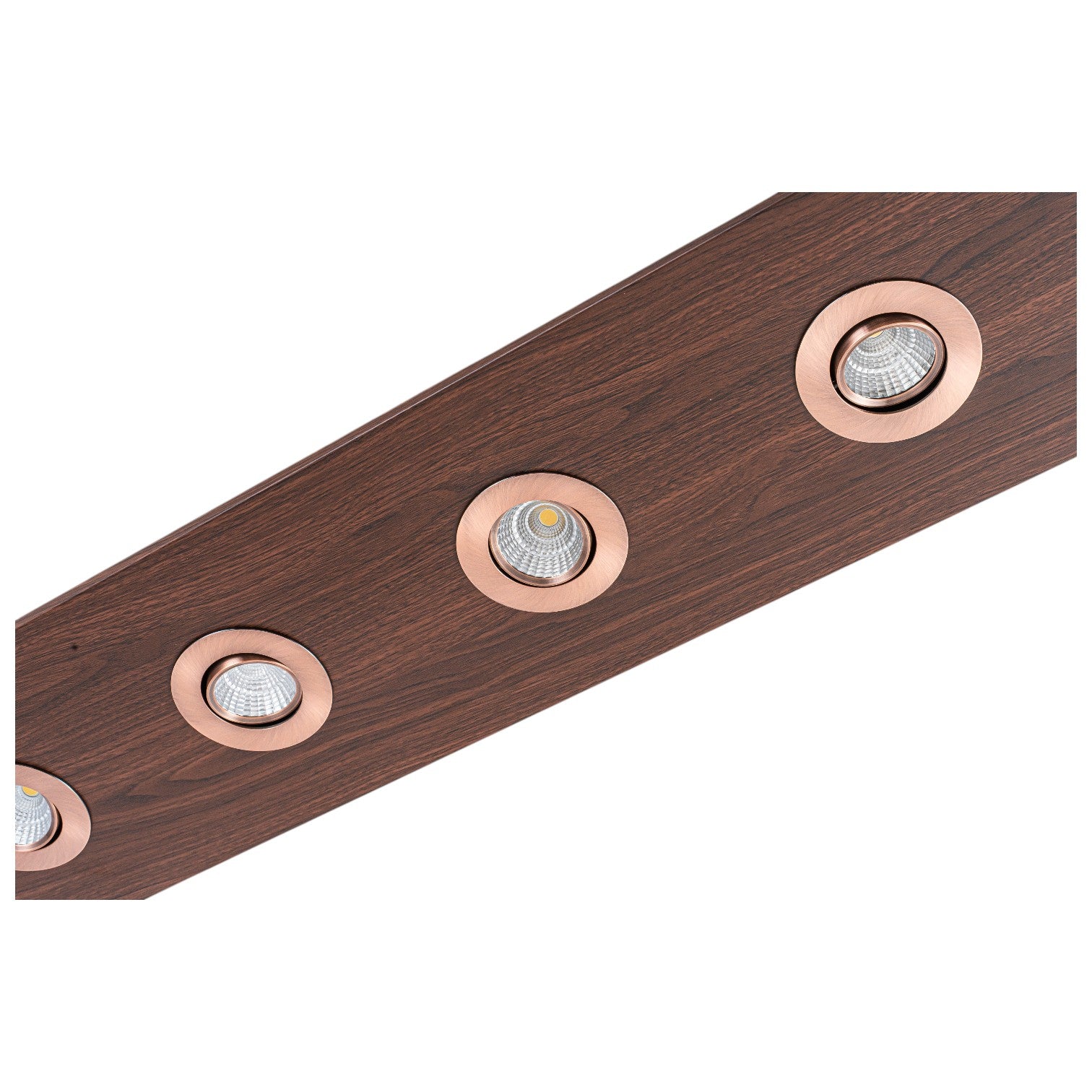 Glowlings 6-Light Modern 44"Wide Walnut Solid Wood Linear 5-CCT Switchable LED Flush Mount Track Directional Spotlight