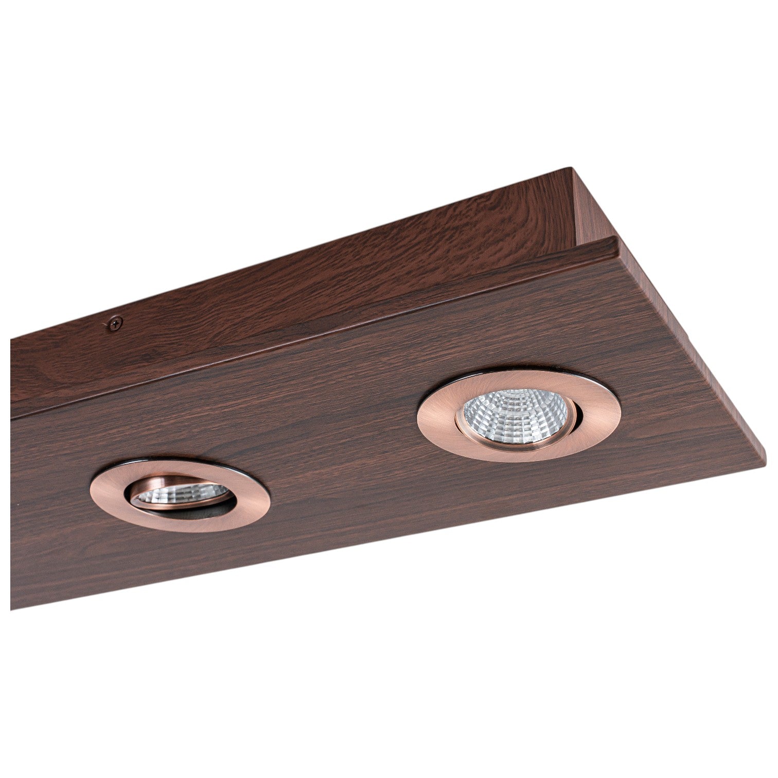 Glowlings 6-Light Modern 44"Wide Walnut Solid Wood Linear 5-CCT Switchable LED Flush Mount Track Directional Spotlight