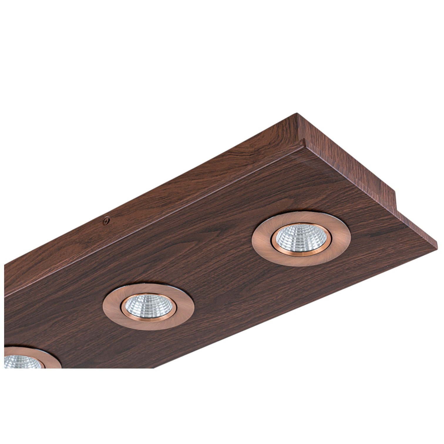 Glowlings 6-Light Modern 44"Wide Large Walnut Solid Wood Linear 5-CCT Switchable LED Flush Mount Track Directional Spotlight
