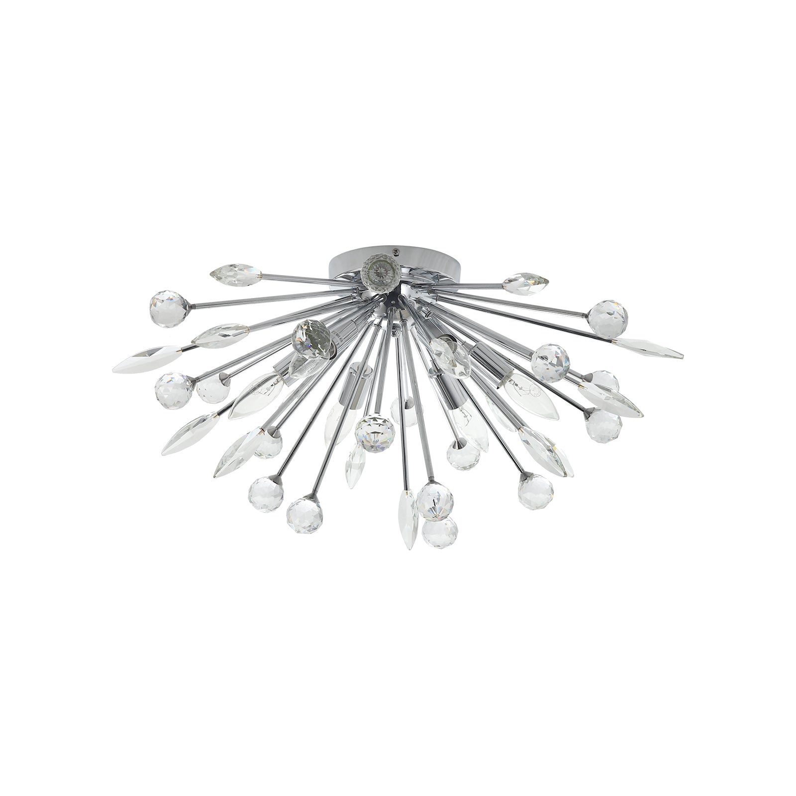 Glowlings 6-Light Mid-century Sputnik Crystal Flush Mount