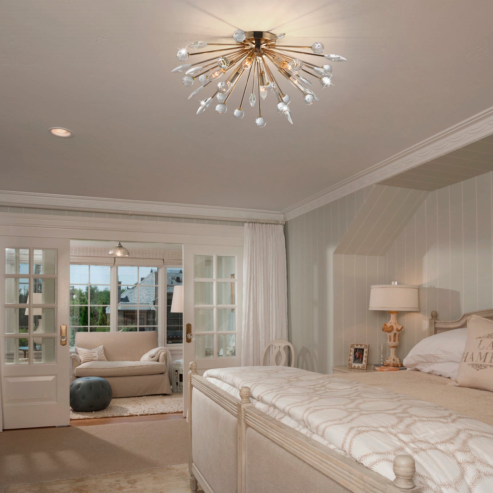 Glowlings 6-Light Mid-century Sputnik Crystal Flush Mount