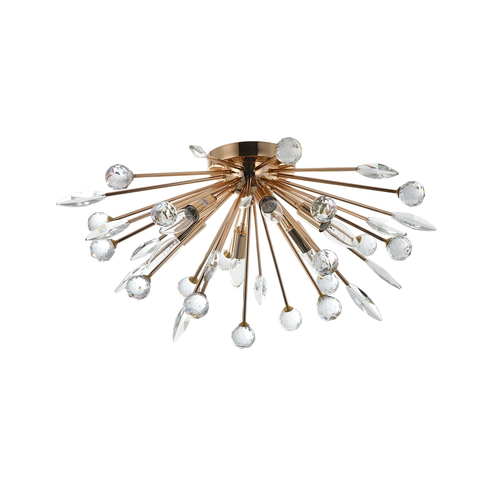 Glowlings 6-Light Mid-century Sputnik Crystal Flush Mount