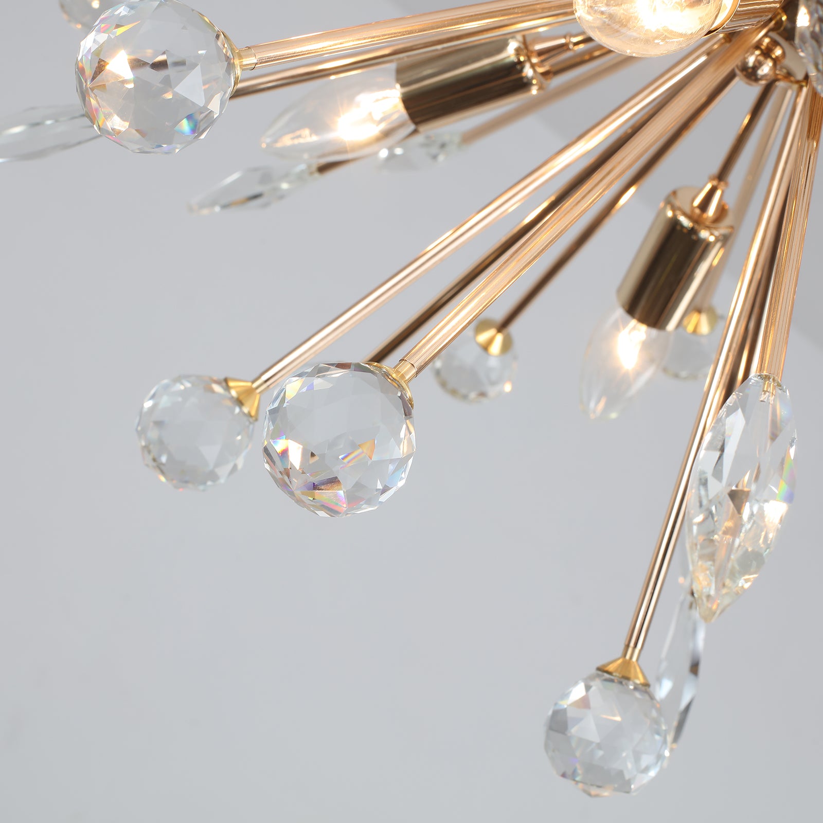 Glowlings 6-Light Mid-century Sputnik Crystal Flush Mount