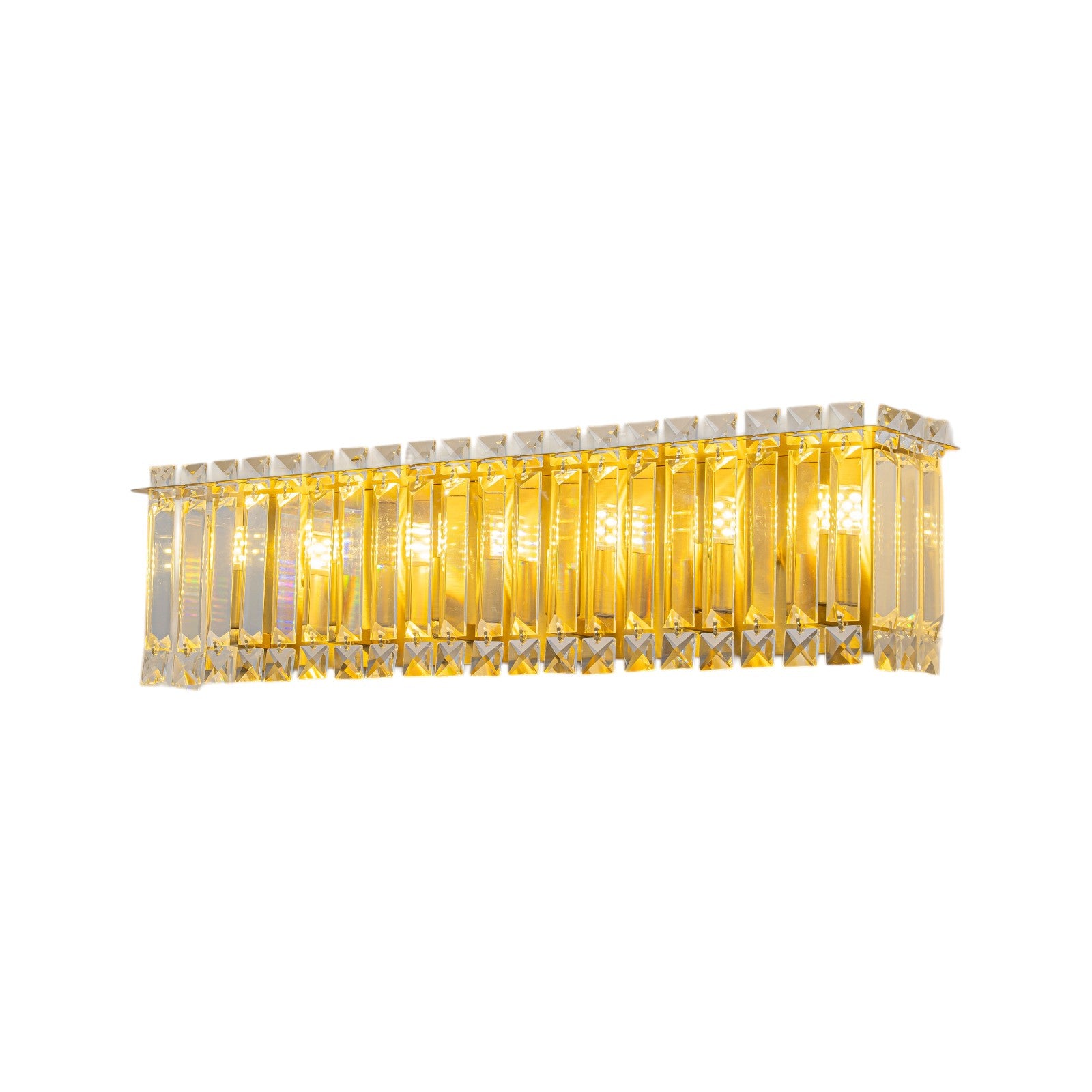 Glowlings 6-Light Modern 23"Wide Dimmable Linear Crystal Bathroom Vanity Light Over Mirror