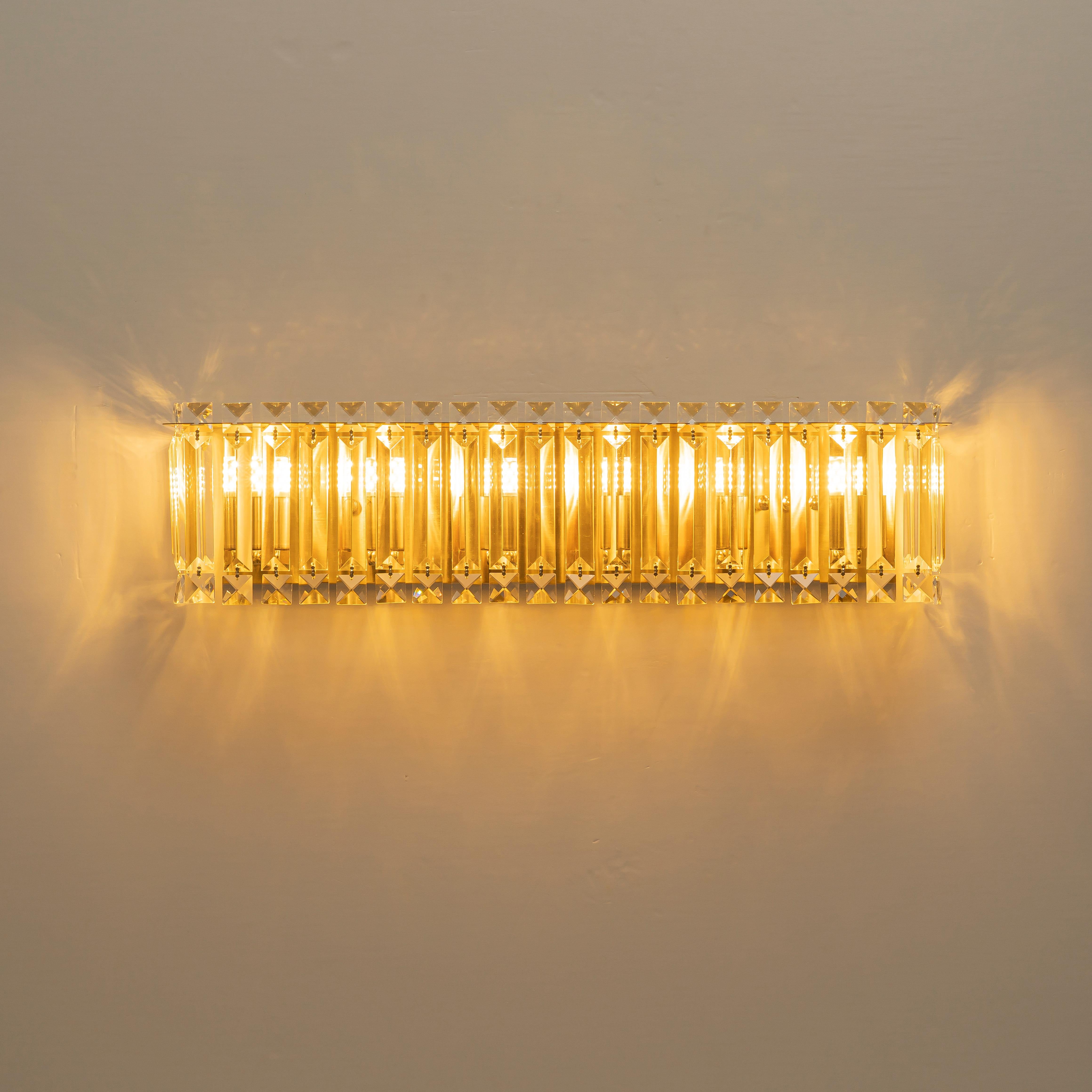 Glowlings 6-Light Modern 23"Wide Dimmable Linear Crystal Bathroom Vanity Light Over Mirror