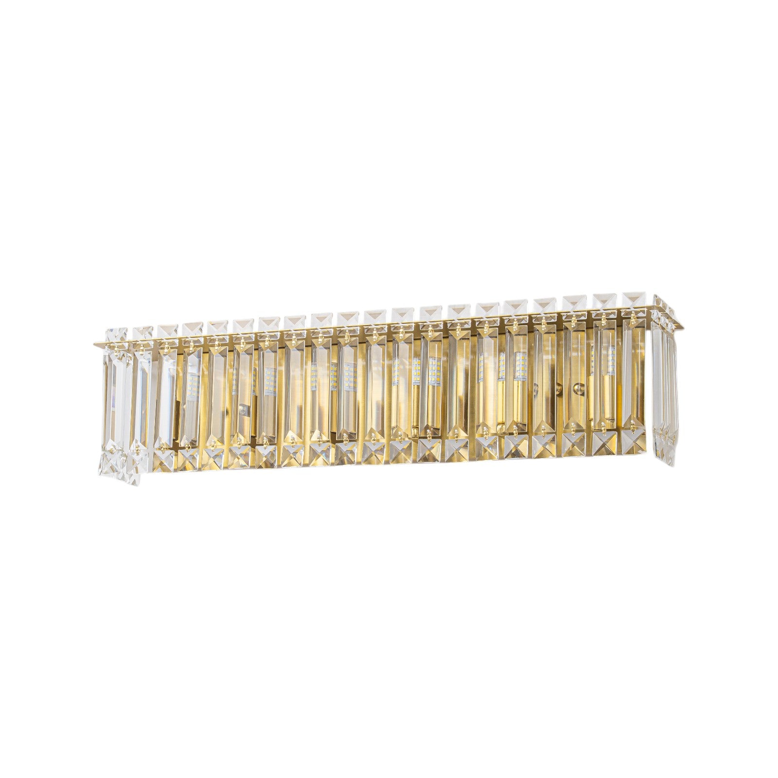 Glowlings 6-Light Modern 23"Wide Dimmable Linear Crystal Bathroom Vanity Light Over Mirror