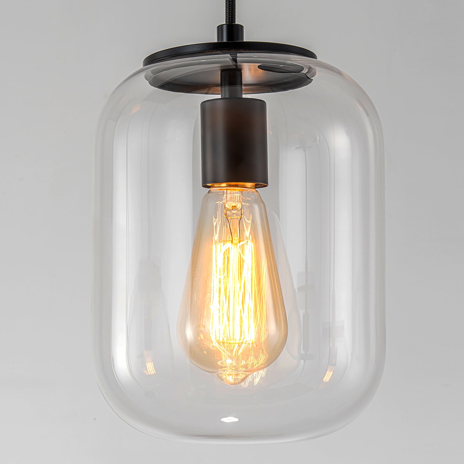 Glowlings 7-Light Modern 35"Wide Linear Cluster Clear Glass Pendant Light Island Light
