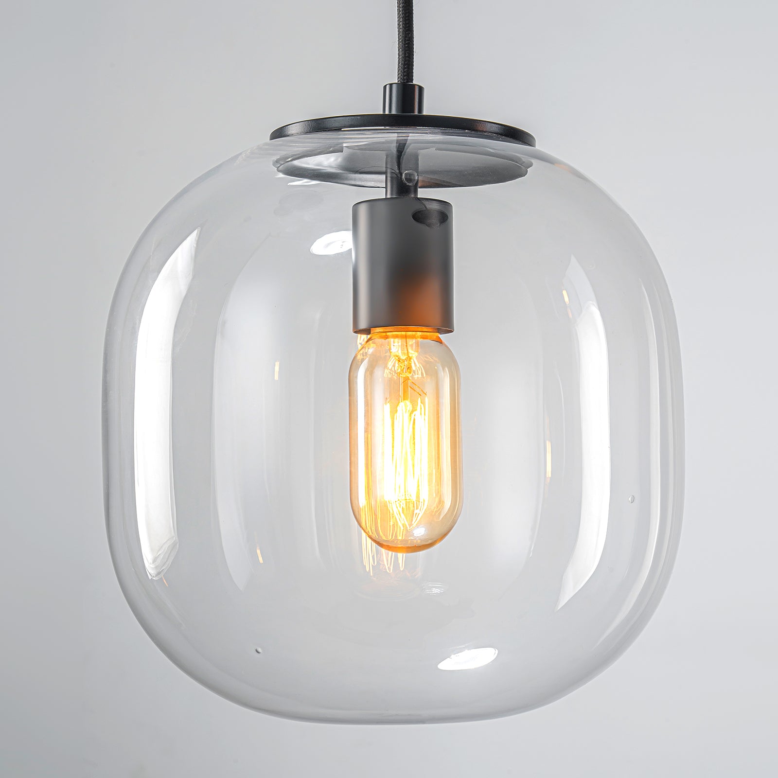 Glowlings 7-Light Modern 35"Wide Linear Cluster Clear Glass Pendant Light Island Light