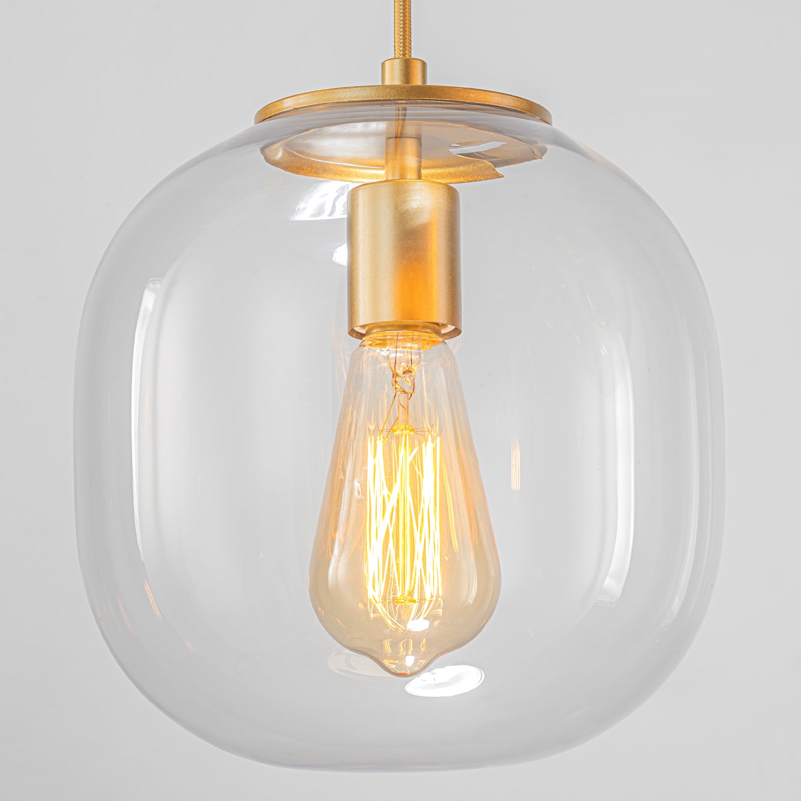 Glowlings 7-Light Modern 35"Wide Linear Cluster Clear Glass Pendant Light Island Light