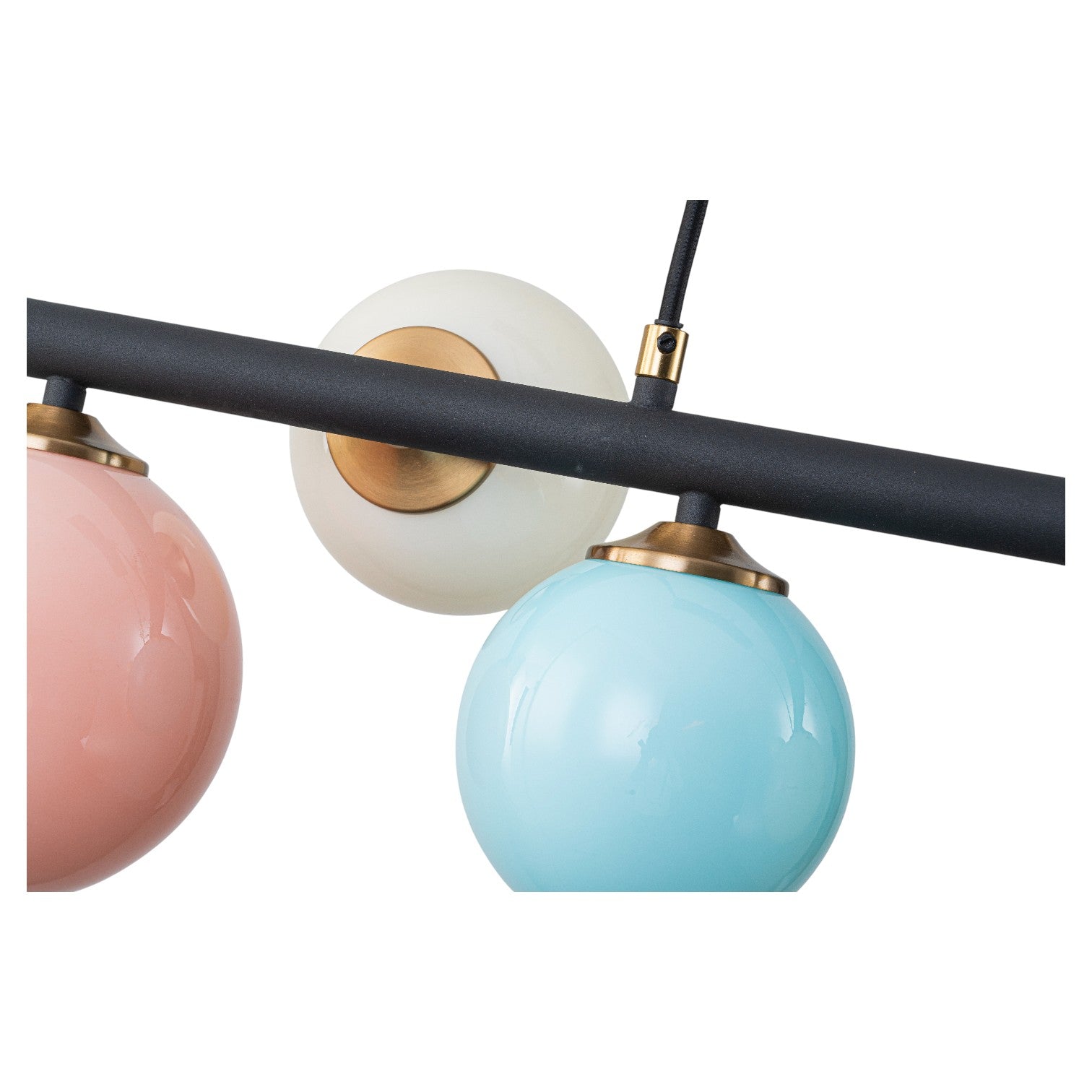 Glowlings 7-Light 39"Wide Linear Colorful Opal Globe Glass Pendant Light Island Light