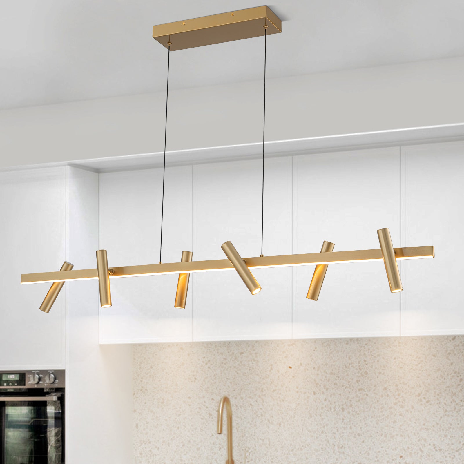 Glowlings 7-Light Modern 47"Wide LED Spotlight Linear Pendent Light Island Light