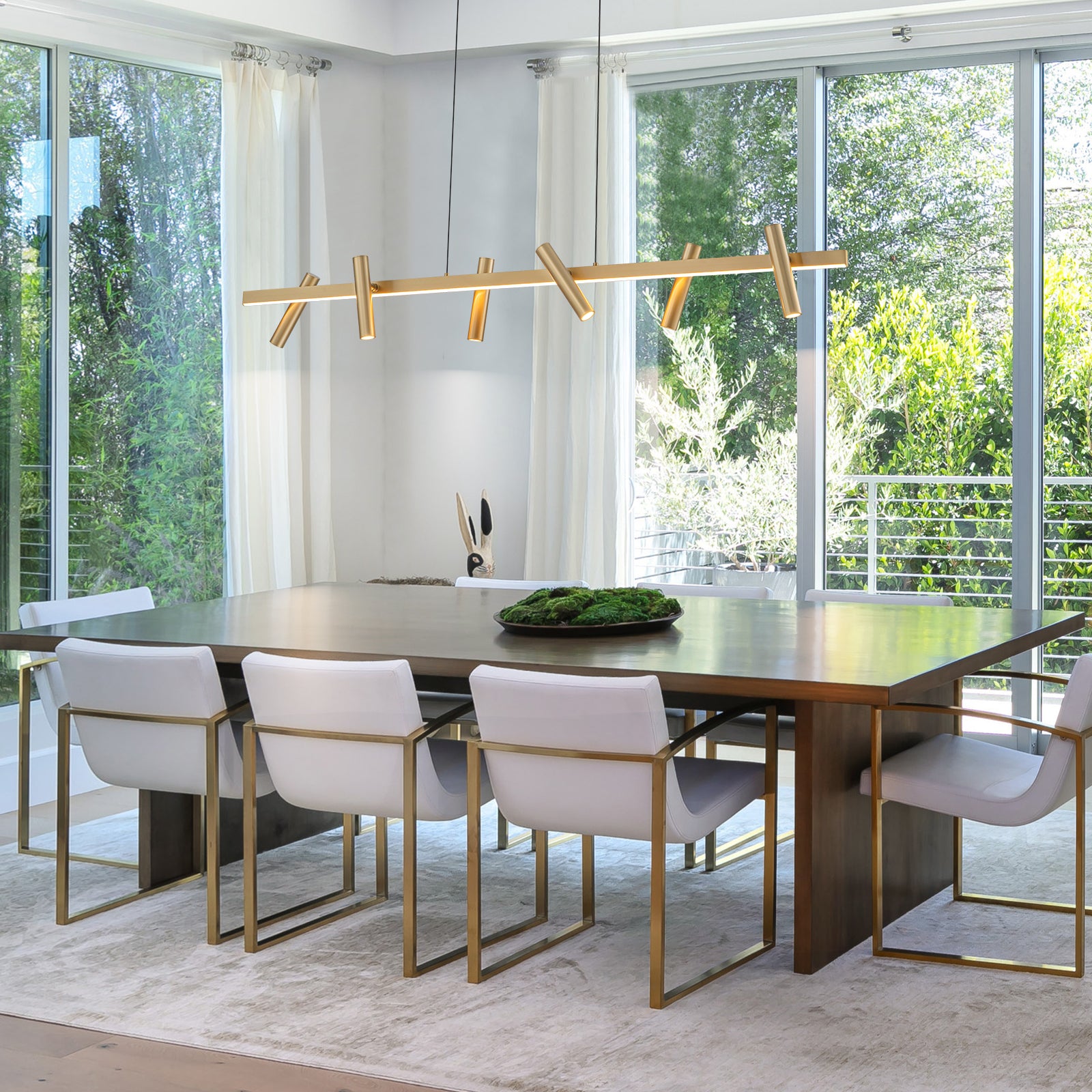 Glowlings 7-Light Modern 47"Wide LED Spotlight Linear Pendent Light Island Light