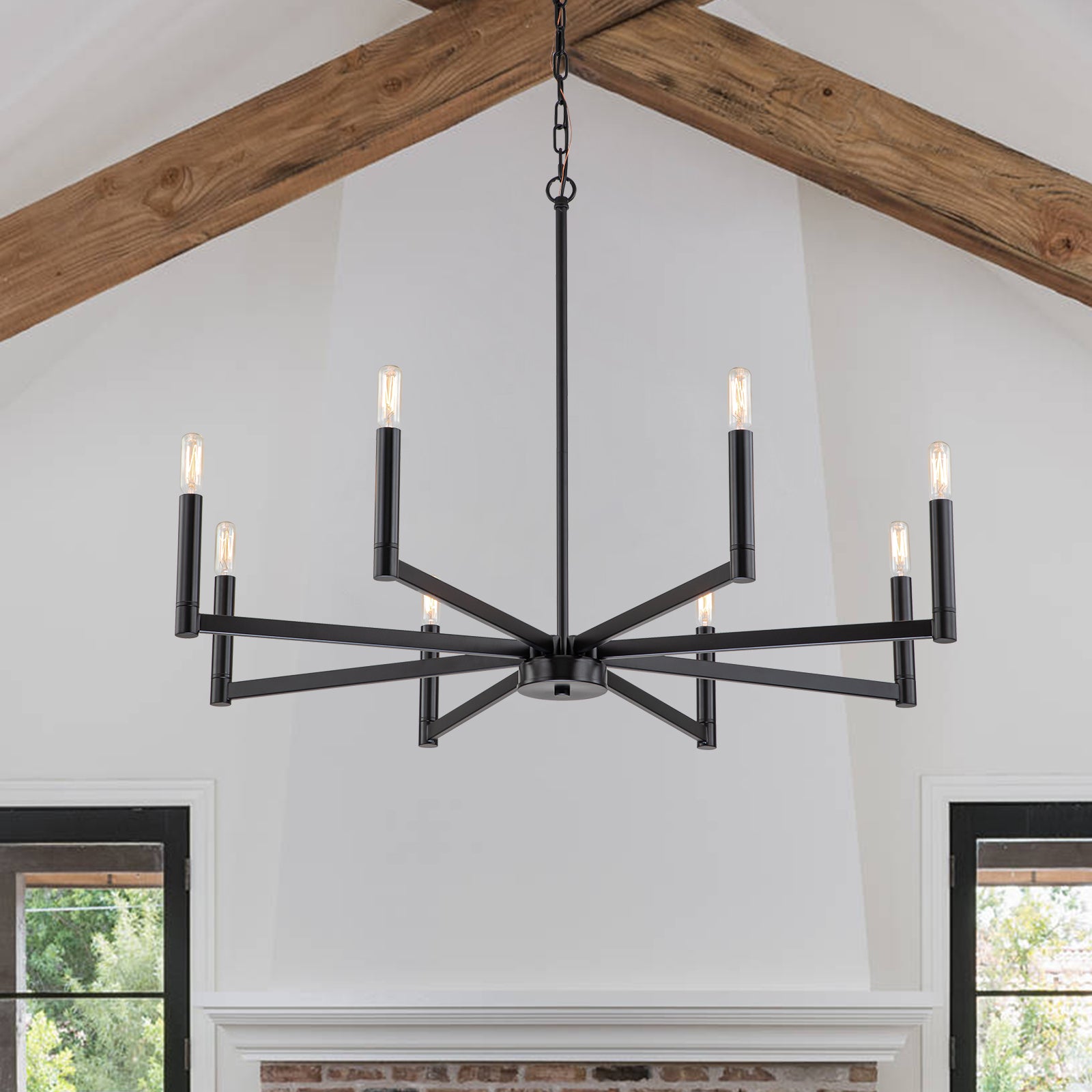 Glowlings 8-Light 35"Wide Large Classic Dimmable Candle Style Ring Chandelier